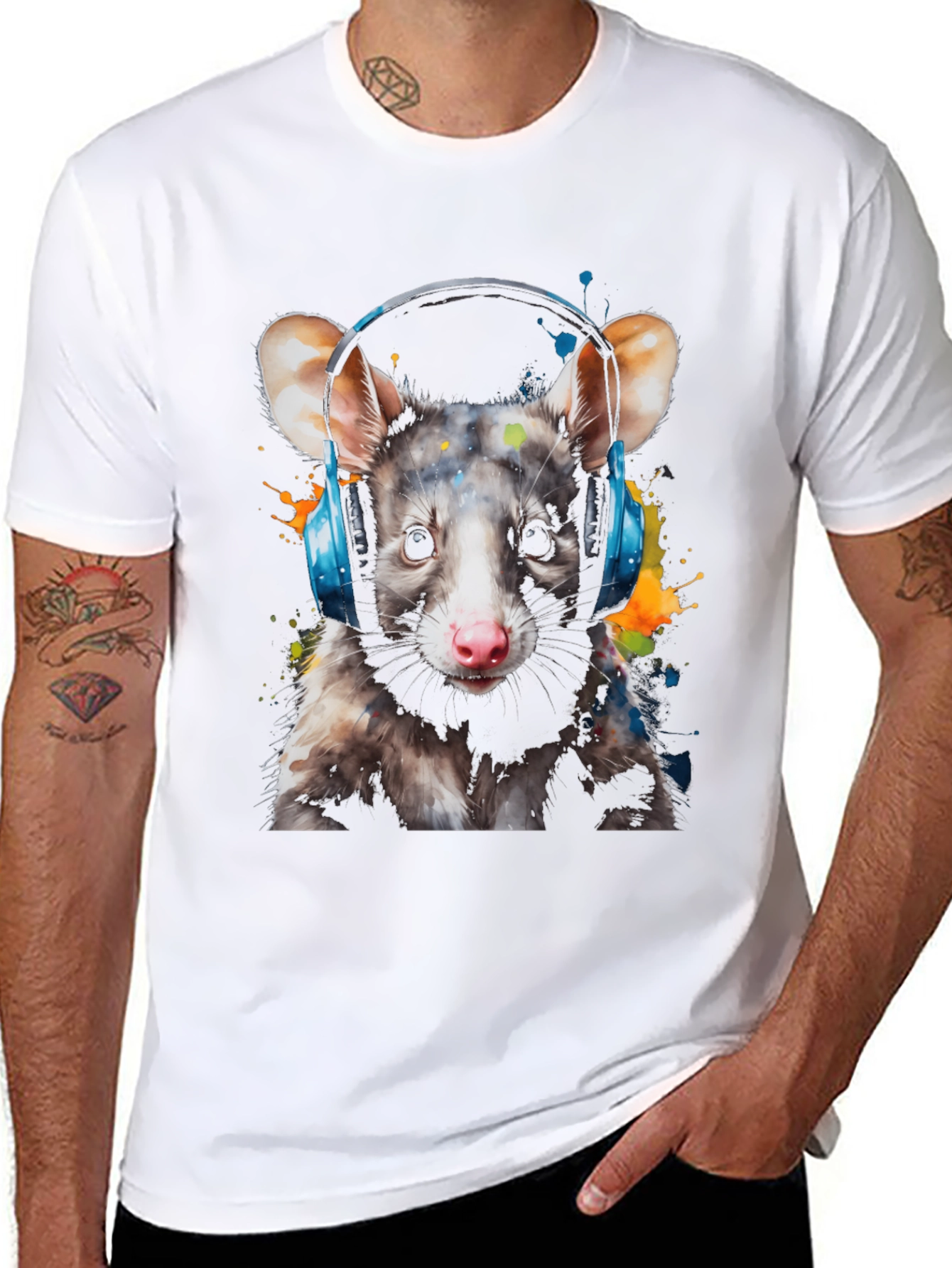 Opossum DJ Graphic Tee - Black
