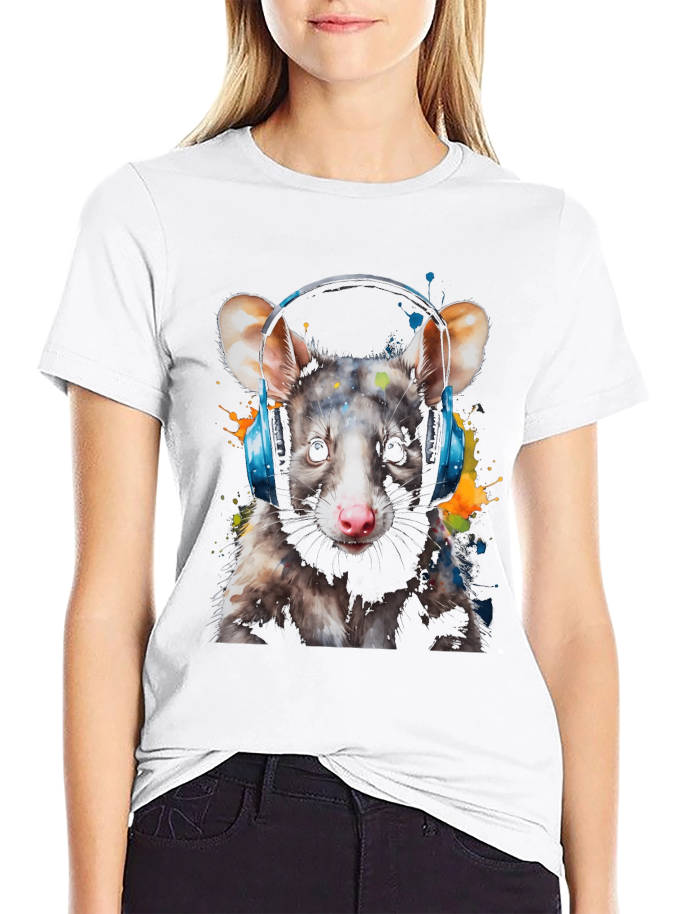 Opossum DJ Graphic Tee - Black