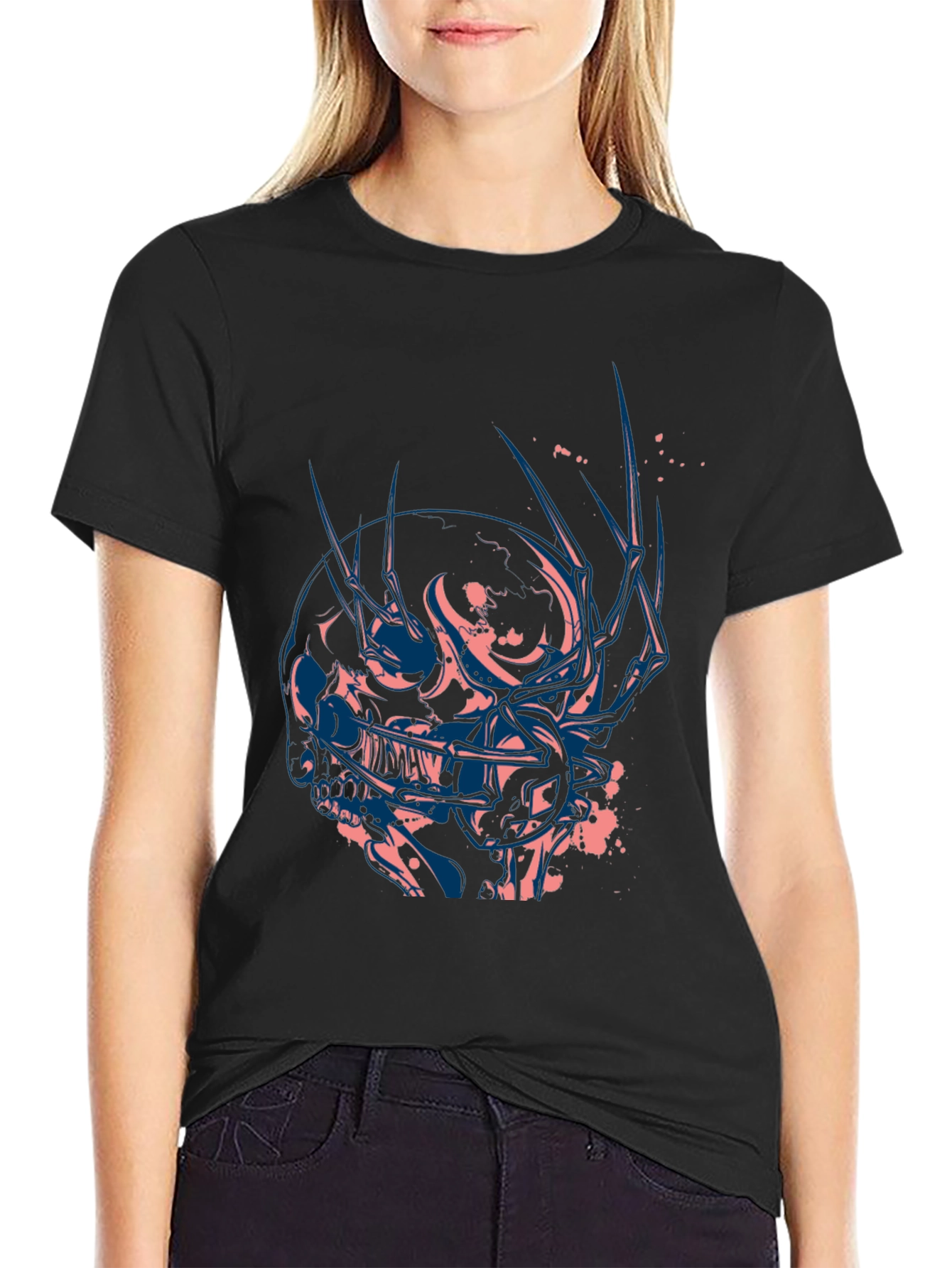 Skull Graphic Tee - Edgy Black T-Shirt