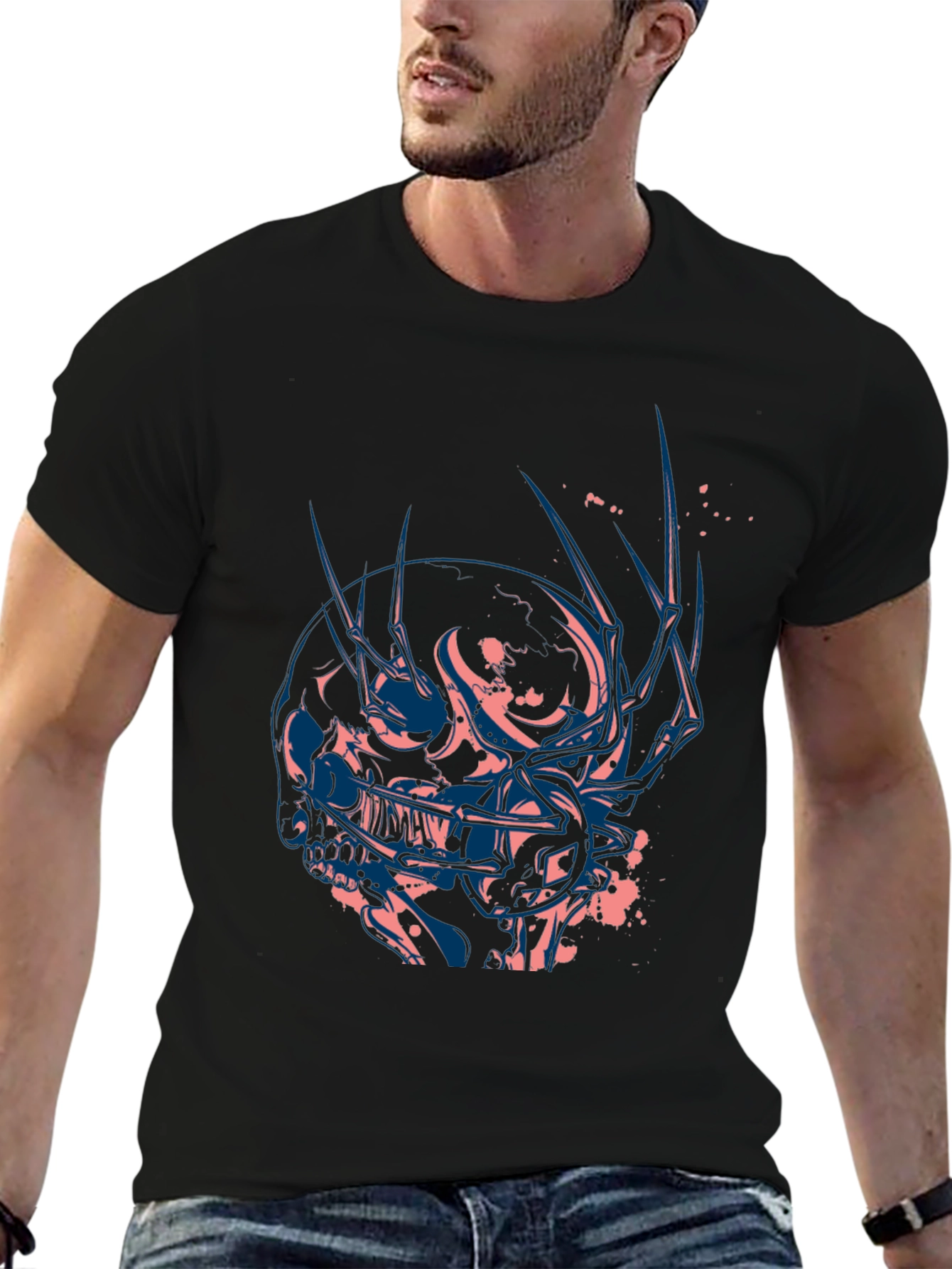 Skull Graphic Tee - Edgy Black T-Shirt