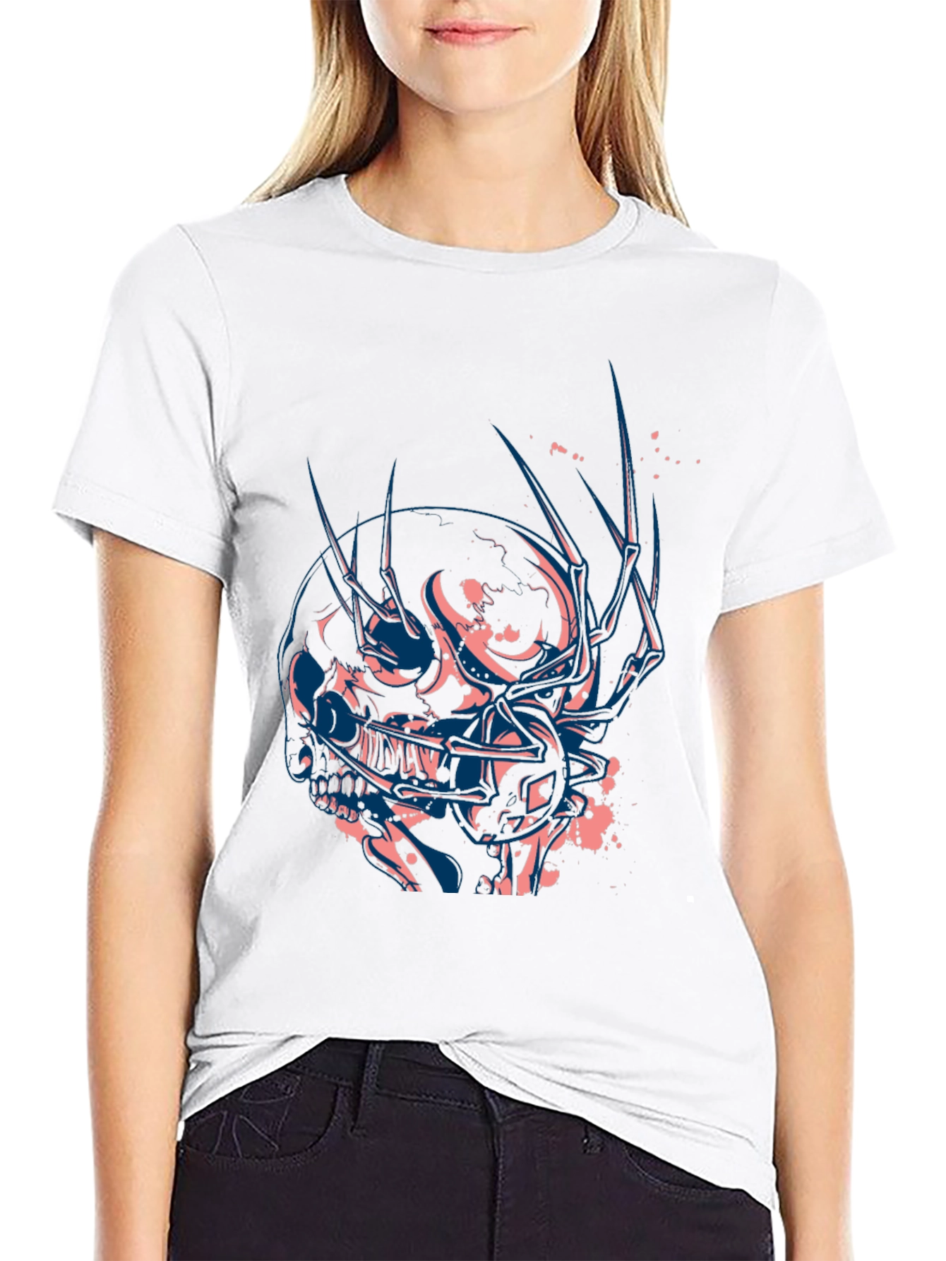 Skull Graphic Tee - Edgy Black T-Shirt