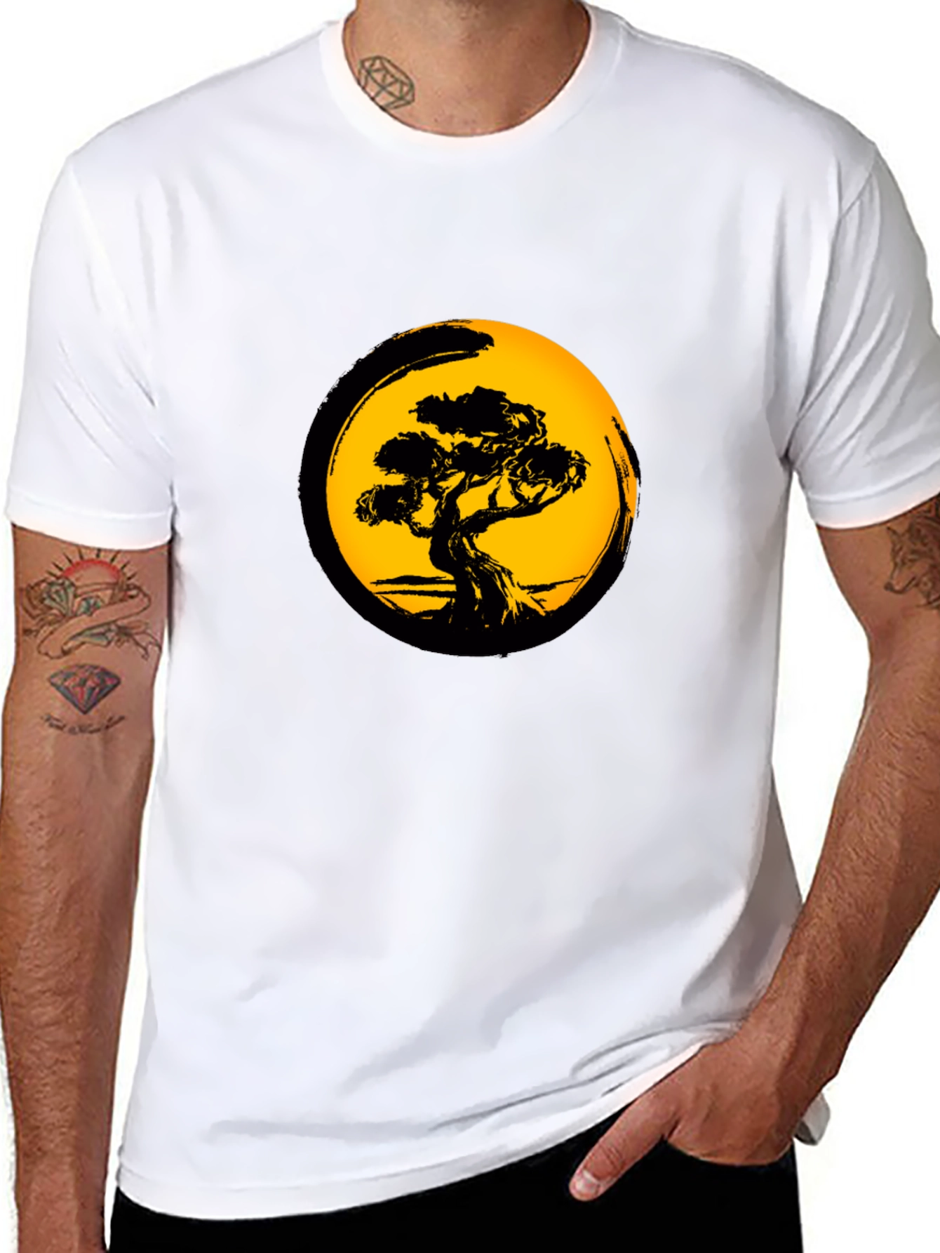 Bonsai Tree Graphic Black T-Shirt