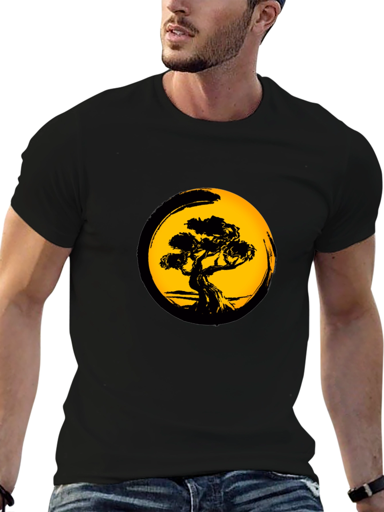 Bonsai Tree Graphic Black T-Shirt