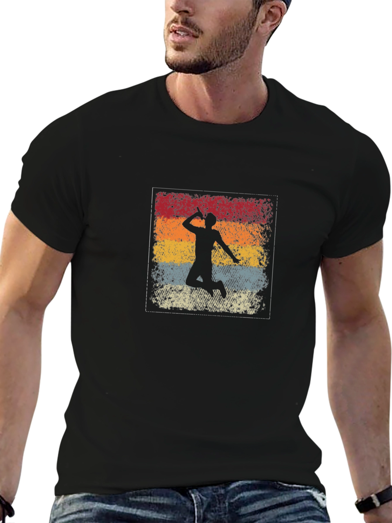 Retro Badminton Player T-Shirt