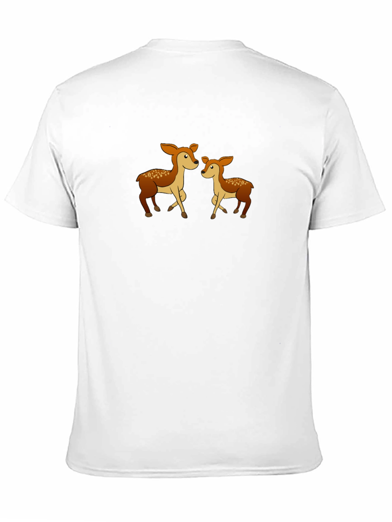 Cute Deer Family Graphic Tee - Black Cotton Shirt