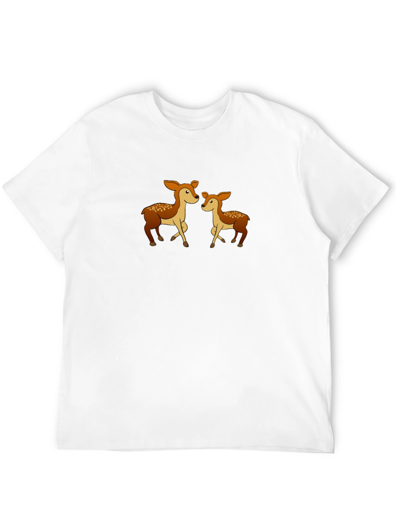 Cute Deer Family Graphic Tee - Black Cotton Shirt