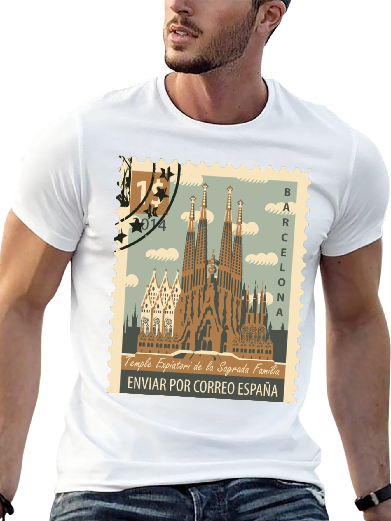 Barcelona Sagrada Familia Stamp T-Shirt