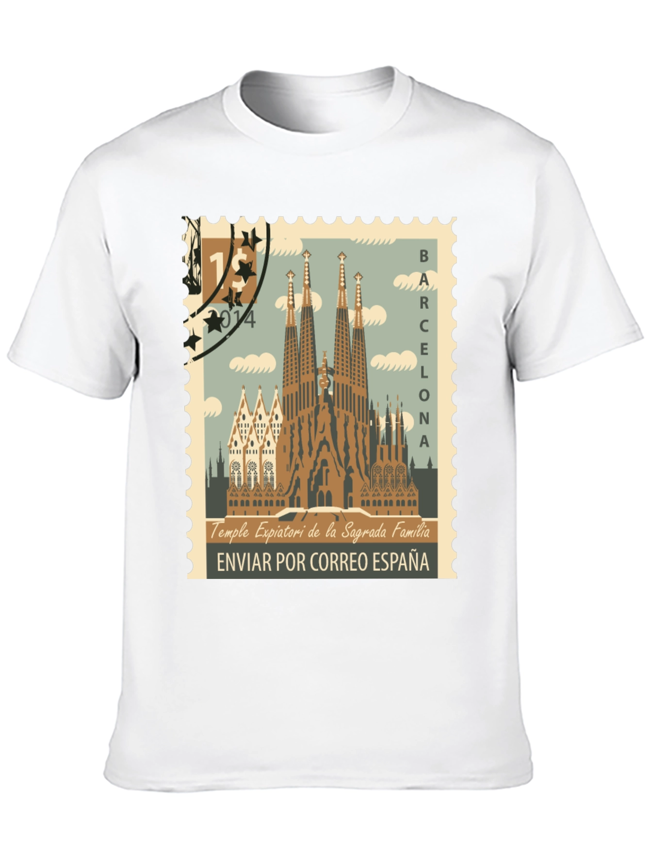 Barcelona Sagrada Familia Stamp T-Shirt
