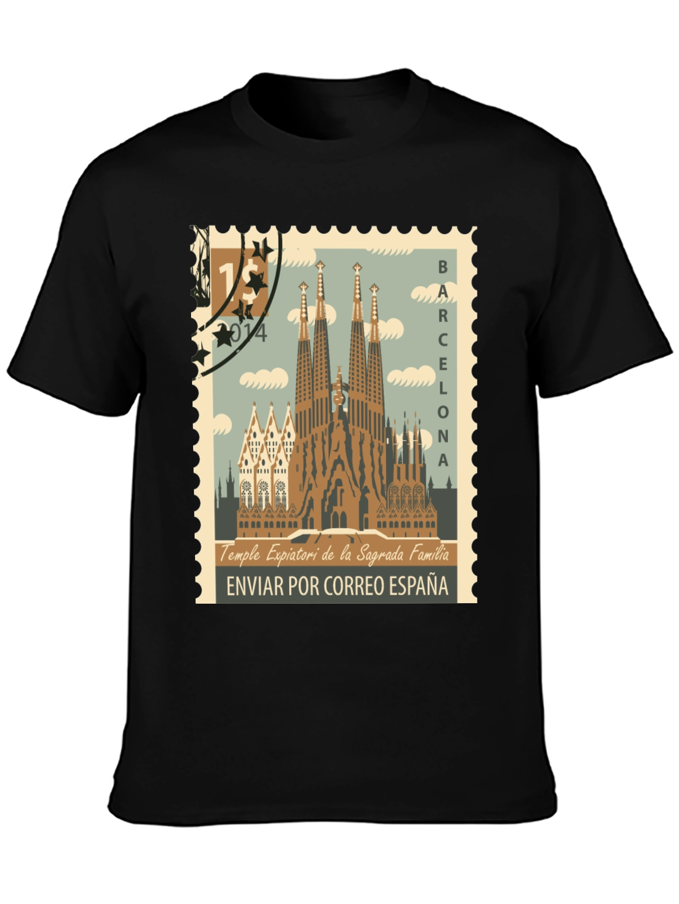 Barcelona Sagrada Familia Stamp T-Shirt