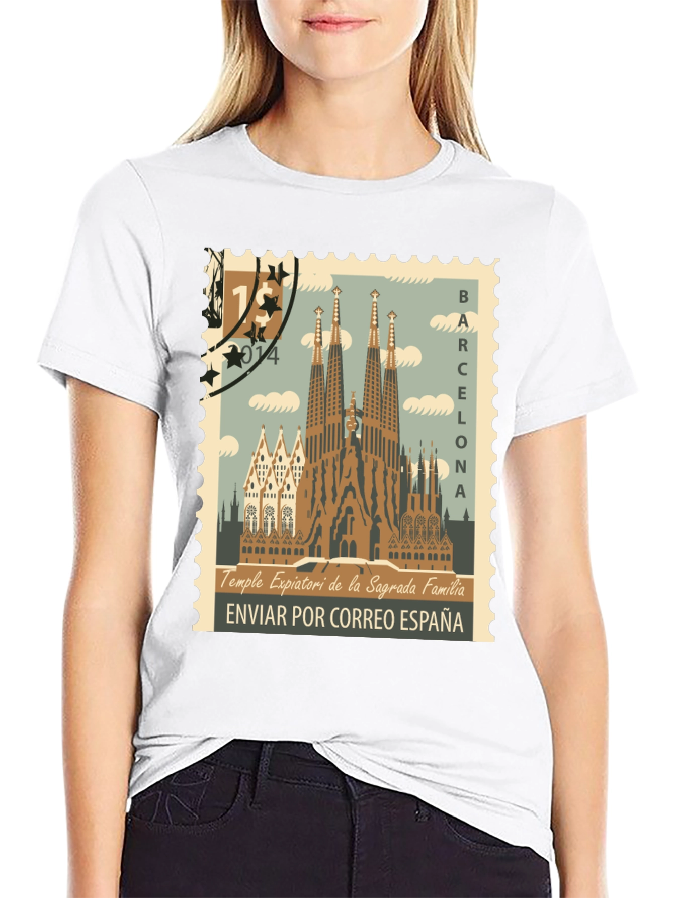 Barcelona Sagrada Familia Stamp T-Shirt