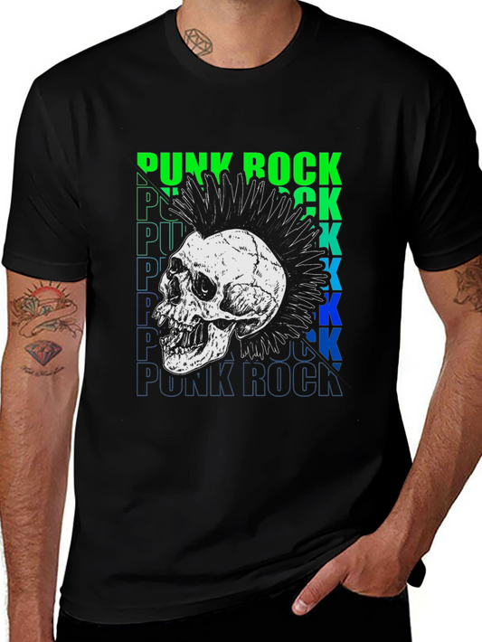 Punk Rock Skull Graphic T-Shirt - Edgy Style