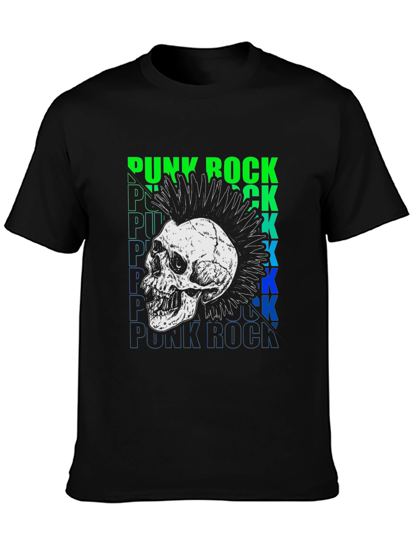 Punk Rock Skull Graphic T-Shirt - Edgy Style