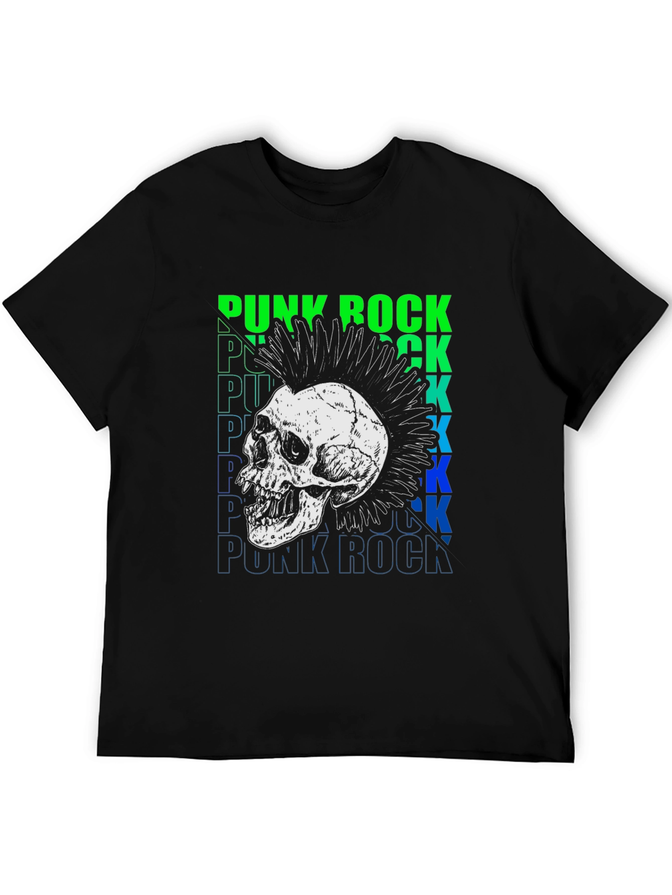 Punk Rock Skull Graphic T-Shirt - Edgy Style