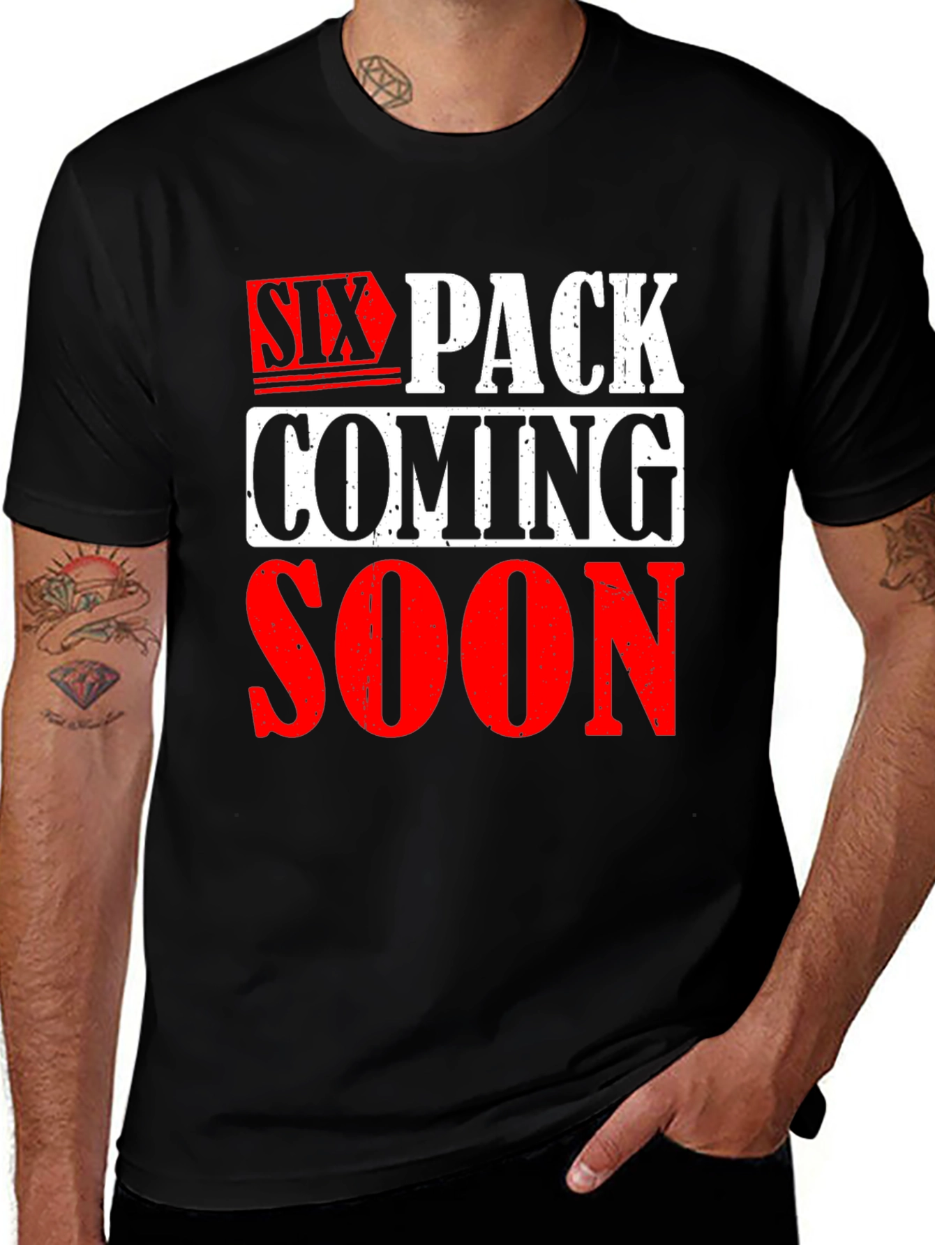 Six Pack Coming Soon Graphic T-Shirt