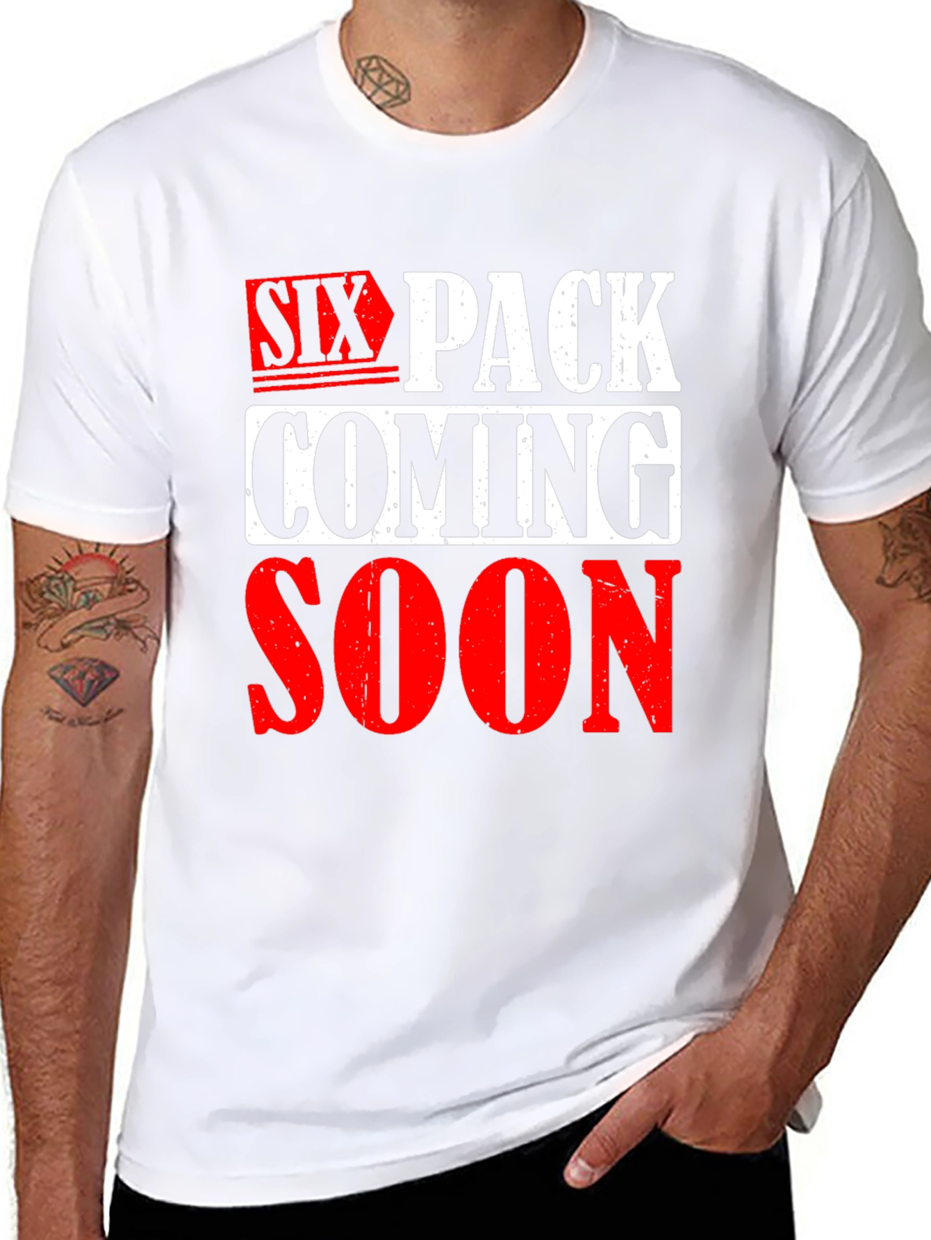 Six Pack Coming Soon Graphic T-Shirt