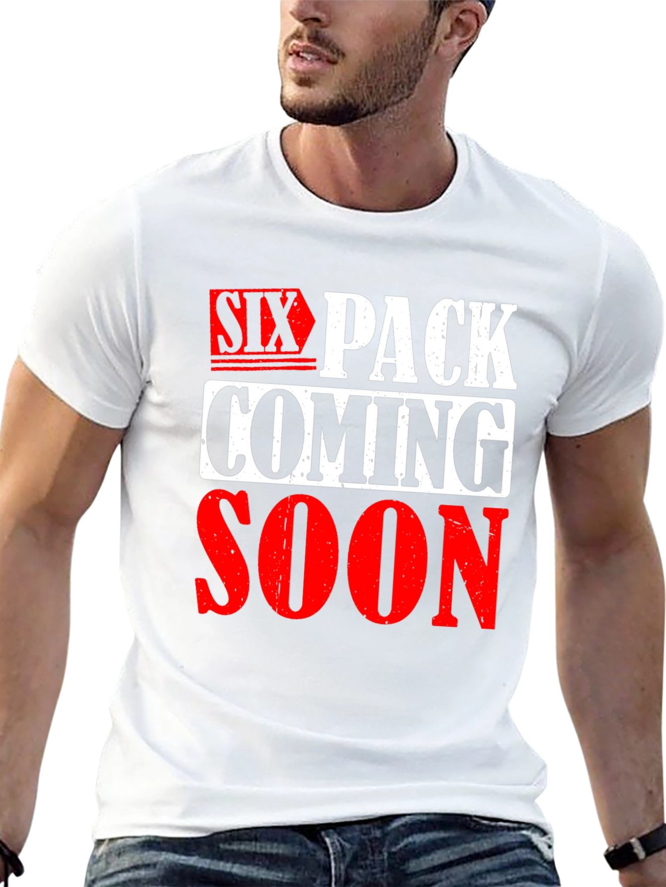 Six Pack Coming Soon Graphic T-Shirt