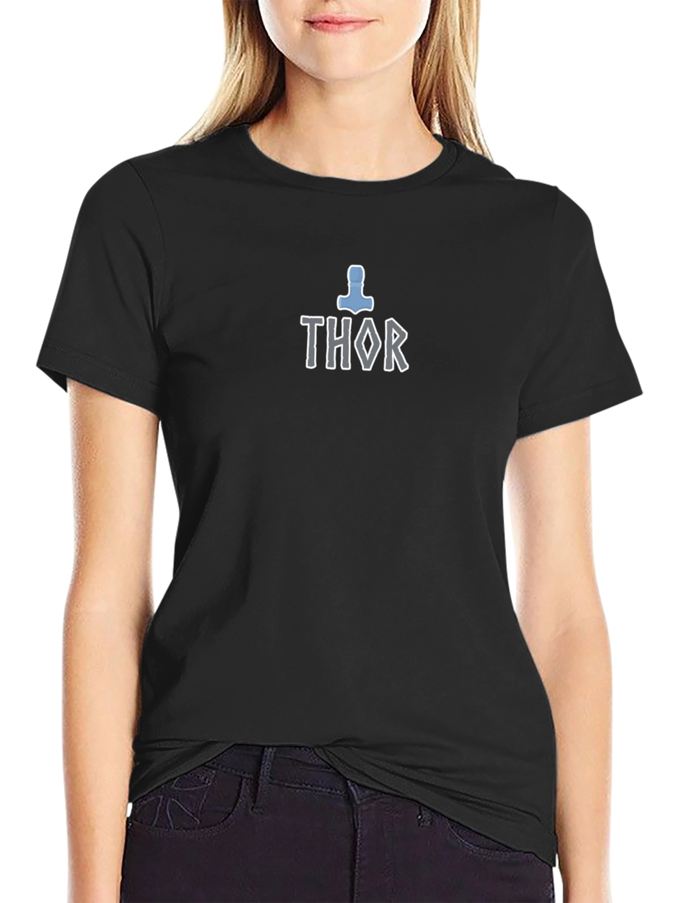 Thor Hammer T-Shirt - Black Cotton Blend