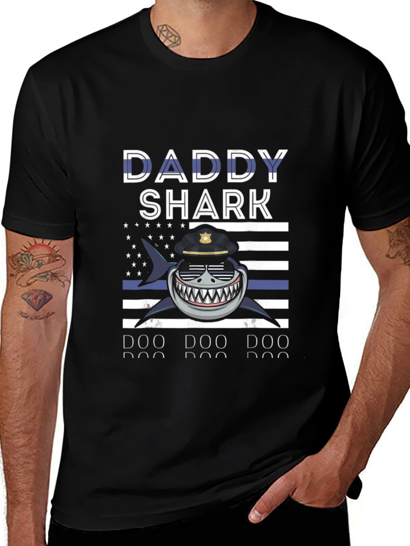 Daddy Shark Police T-Shirt