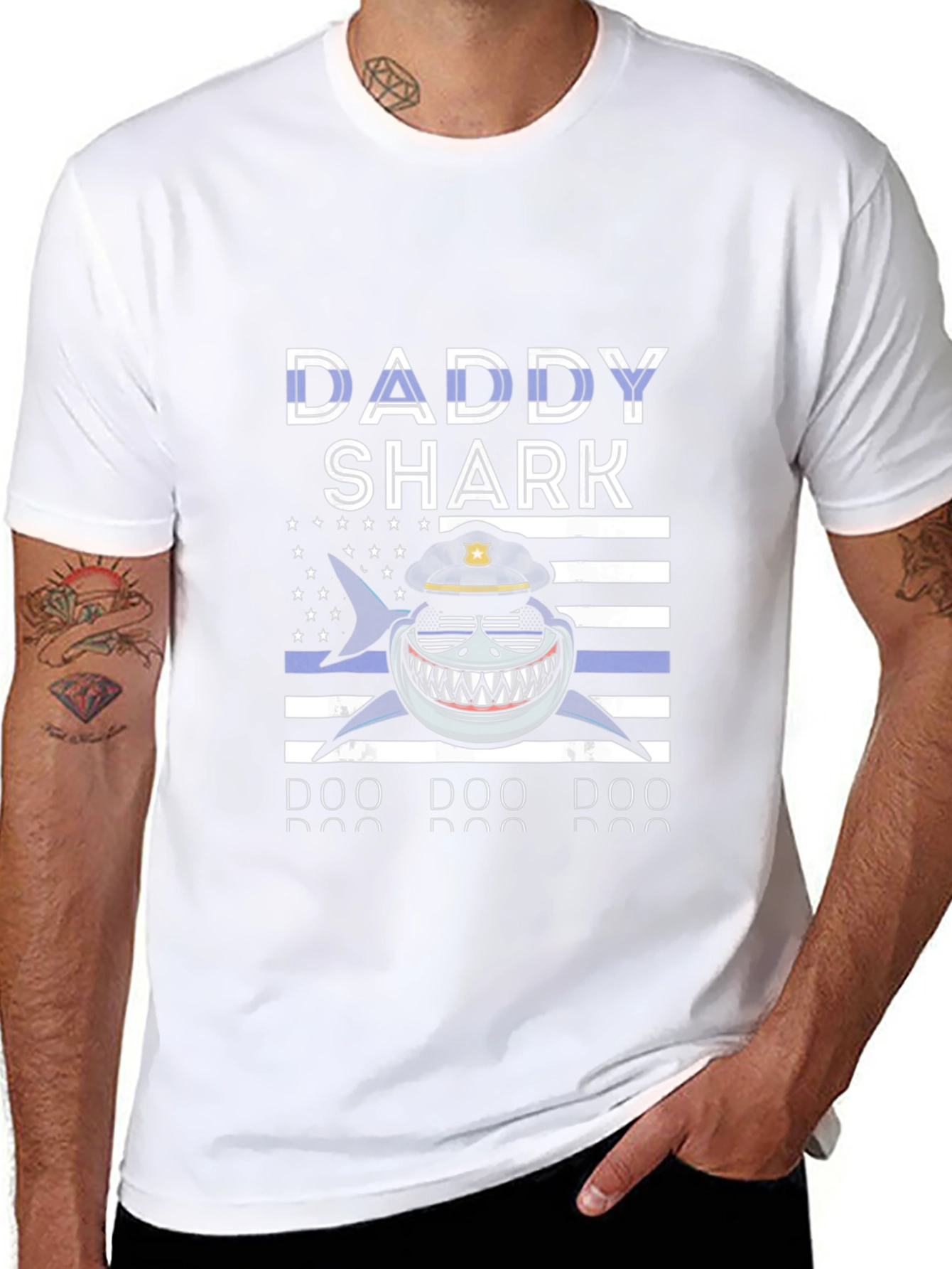 Daddy Shark Police T-Shirt