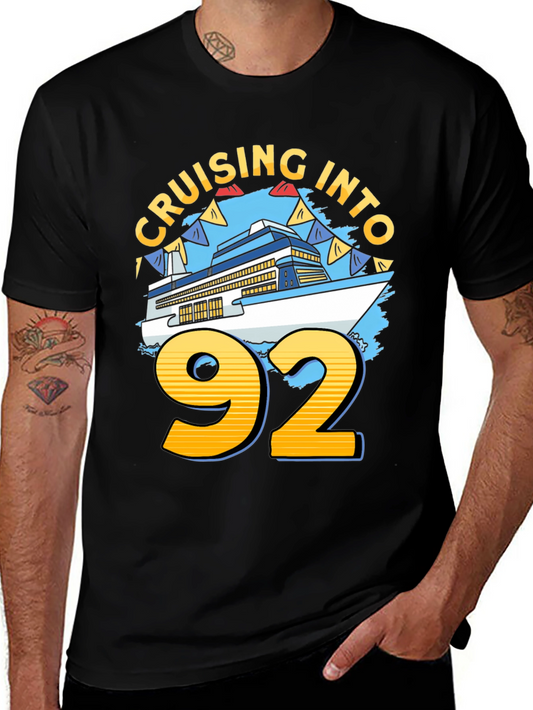 Cruising Into 92 Birthday Cruise Ship T-Shirt