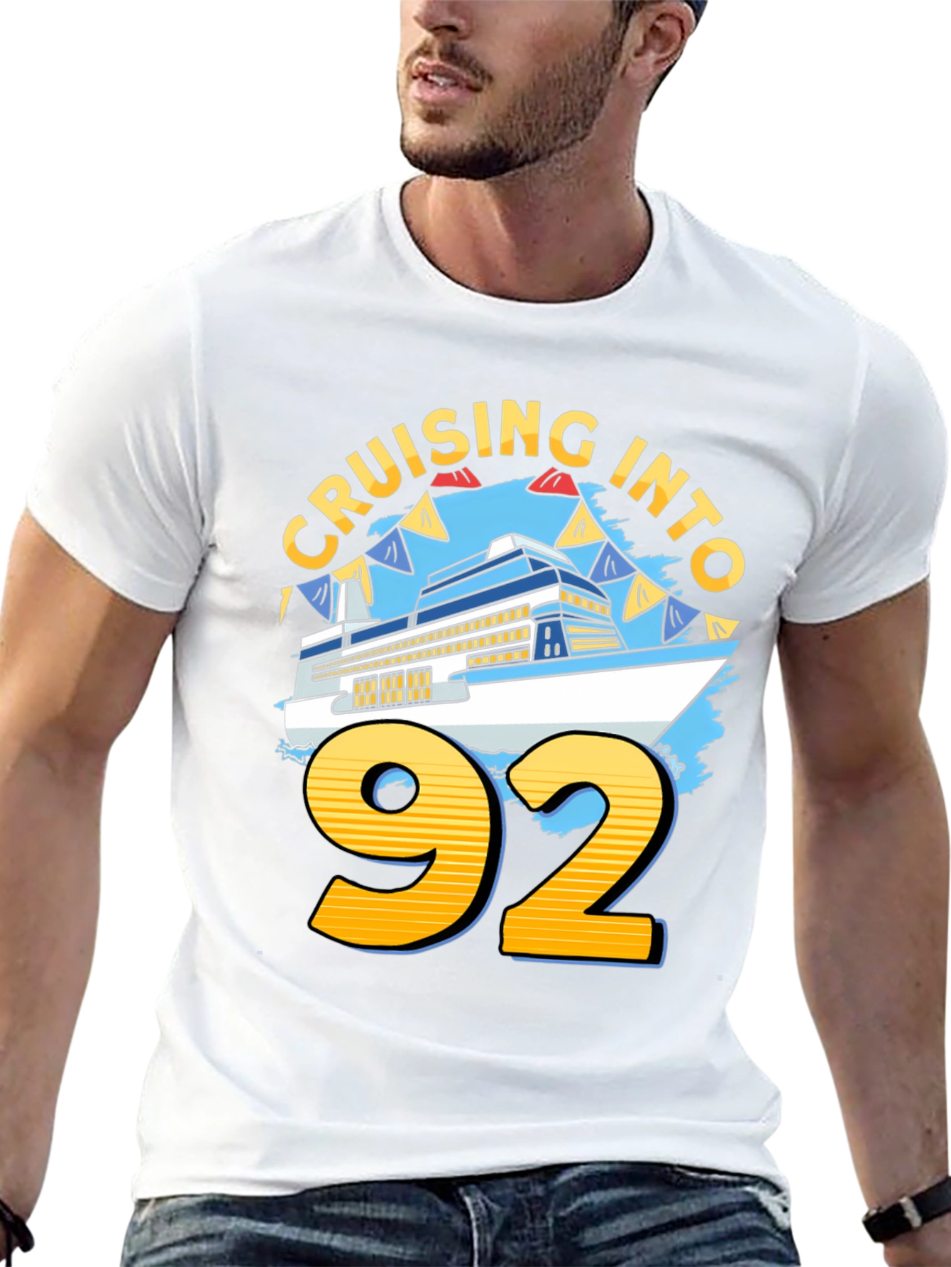 Cruising Into 92 Birthday Cruise Ship T-Shirt