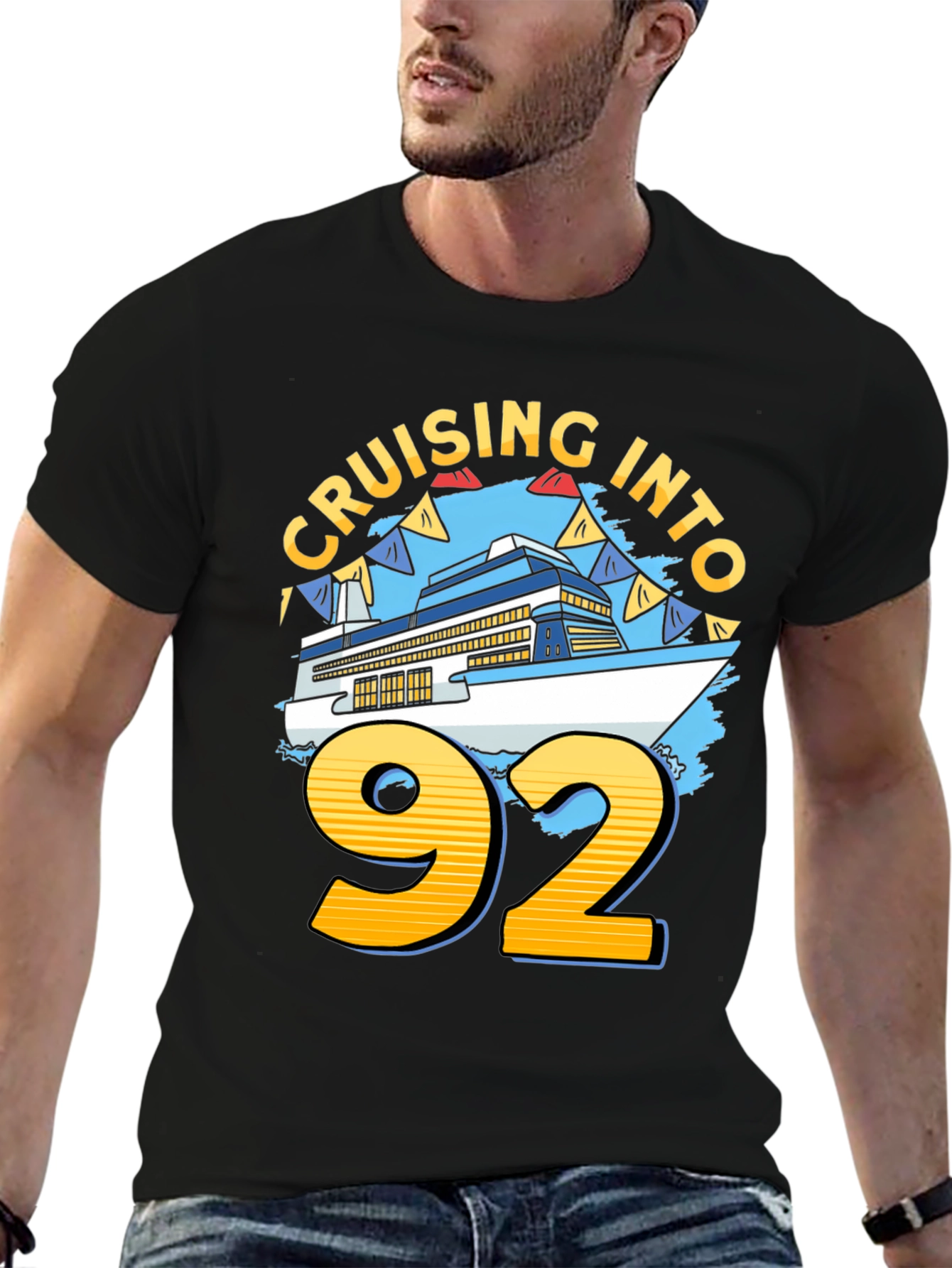 Cruising Into 92 Birthday Cruise Ship T-Shirt