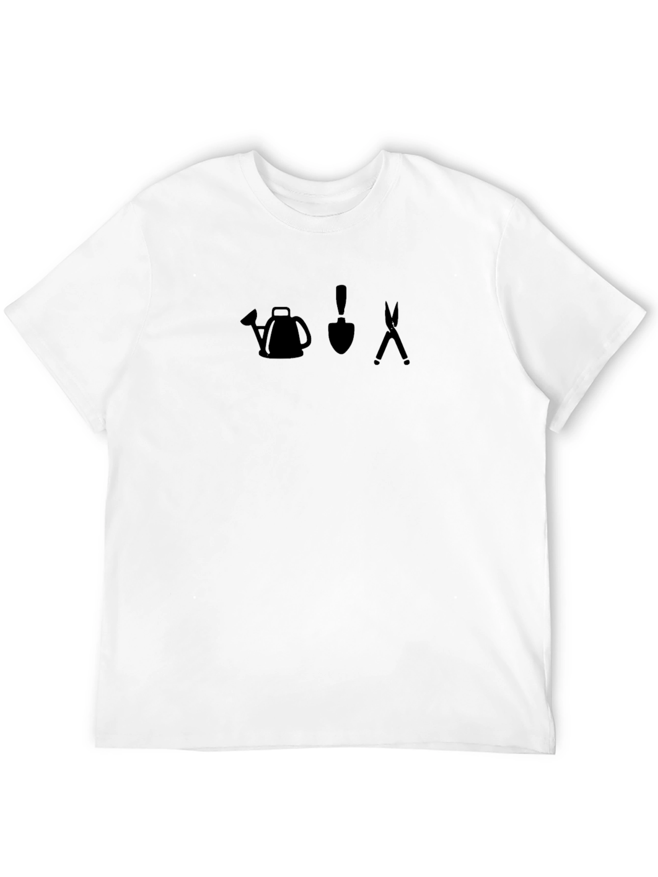 Gardening Tools Graphic Tee - Black Cotton T-Shirt