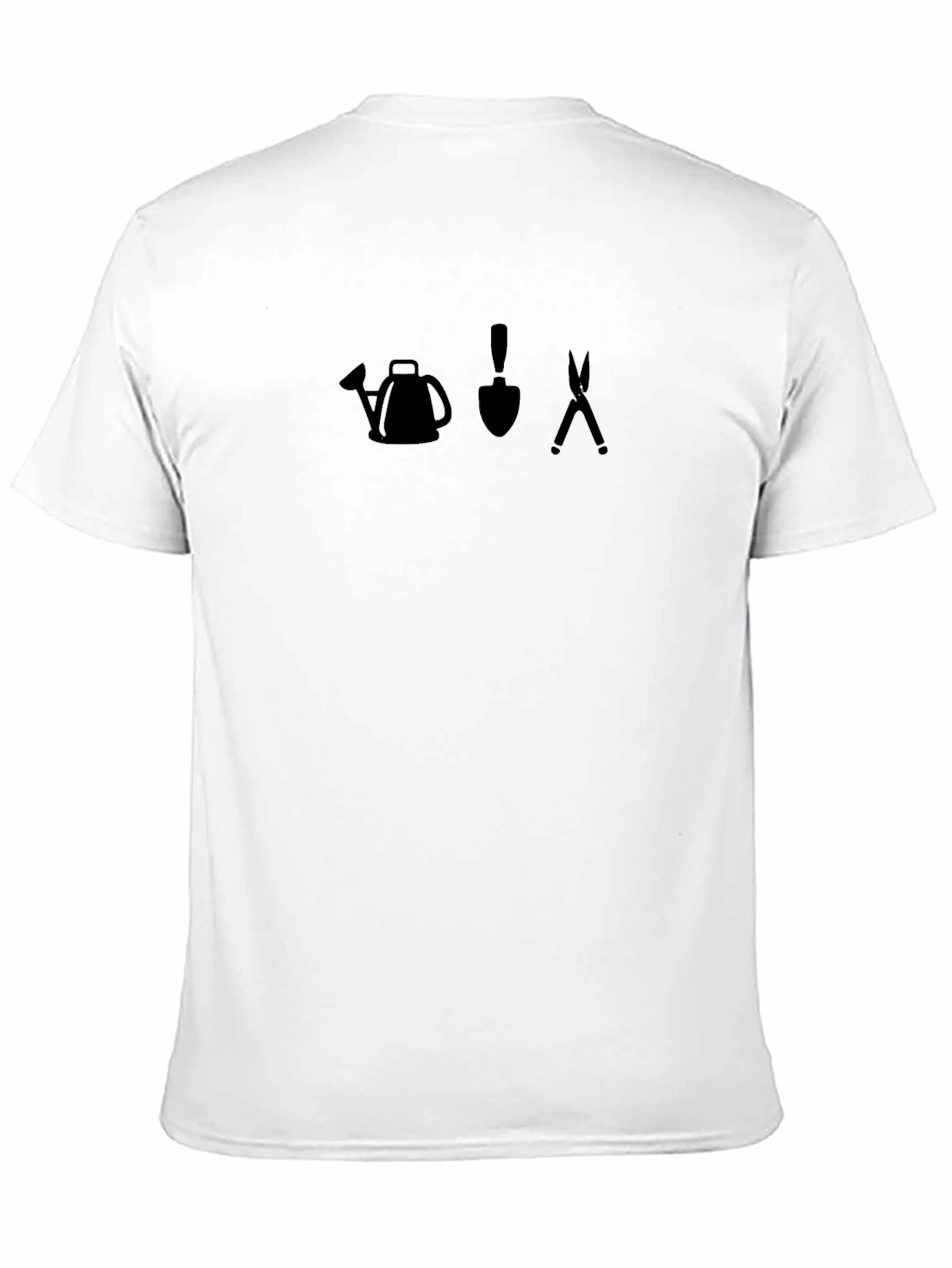 Gardening Tools Graphic Tee - Black Cotton T-Shirt