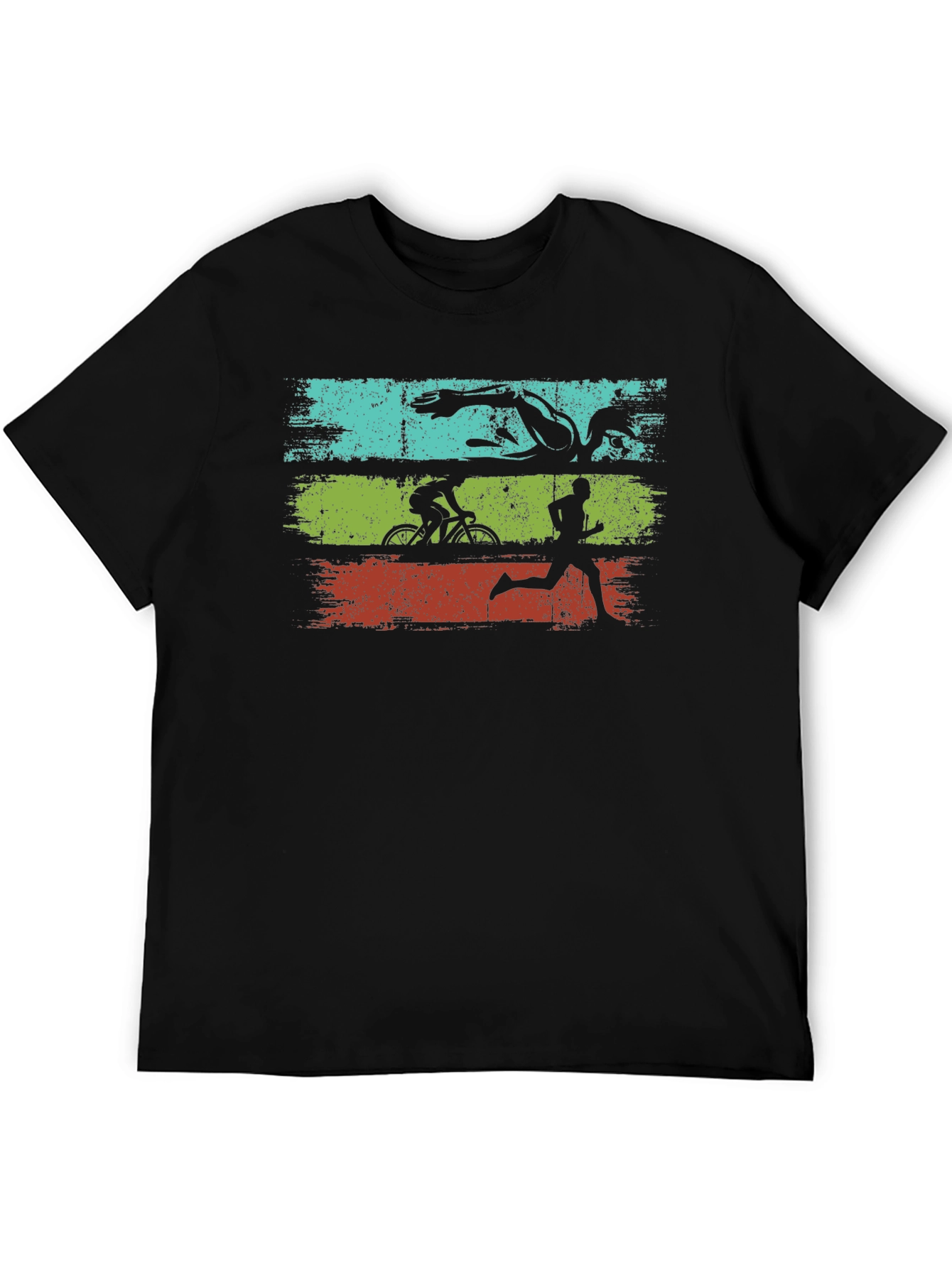 Triathlon Graphic Tee - Swim Bike Run Black T-Shirt