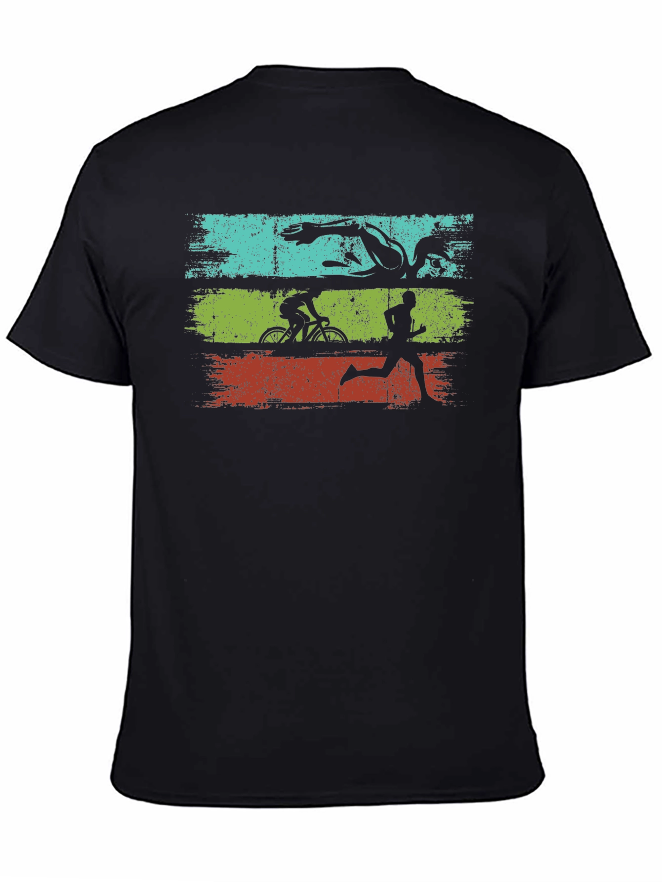 Triathlon Graphic Tee - Swim Bike Run Black T-Shirt
