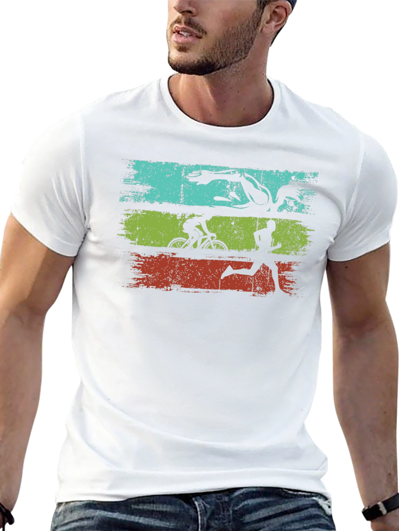 Triathlon Graphic Tee - Swim Bike Run Black T-Shirt