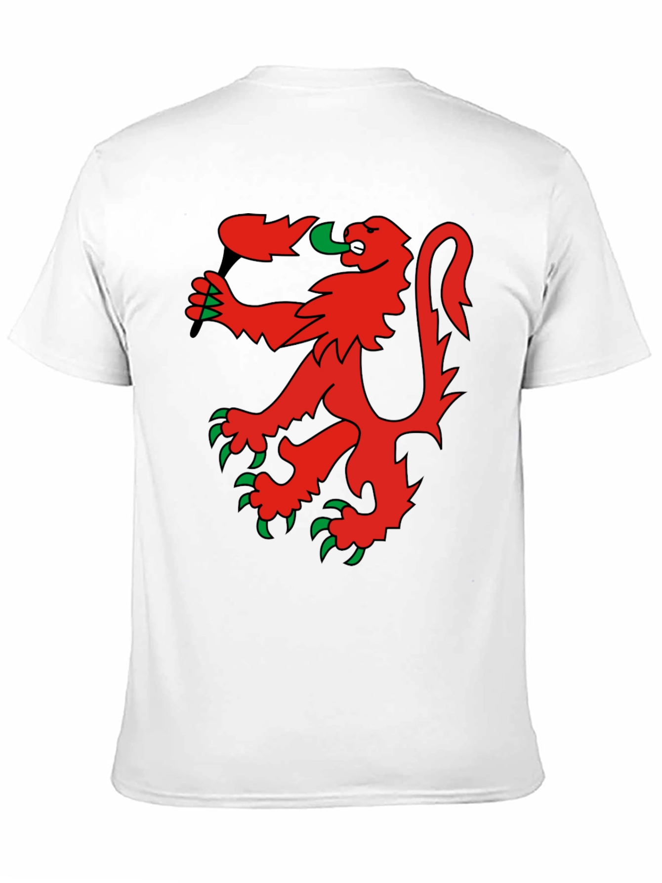 Red Rampant Lion Black T-Shirt