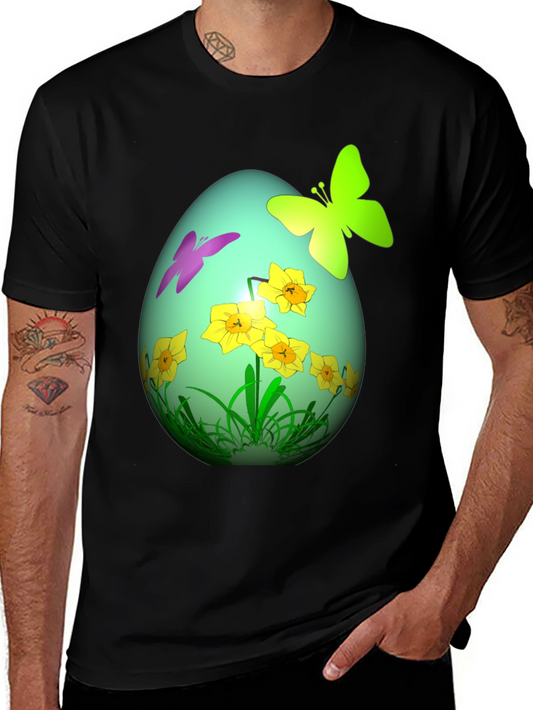 Easter Egg Butterfly Daffodil Graphic Tee