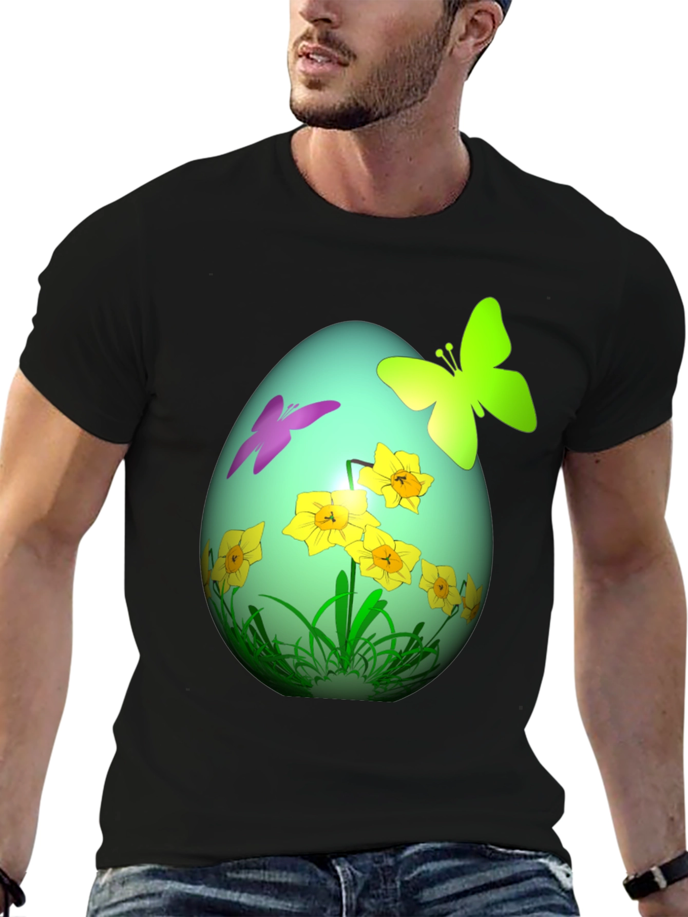 Easter Egg Butterfly Daffodil Graphic Tee