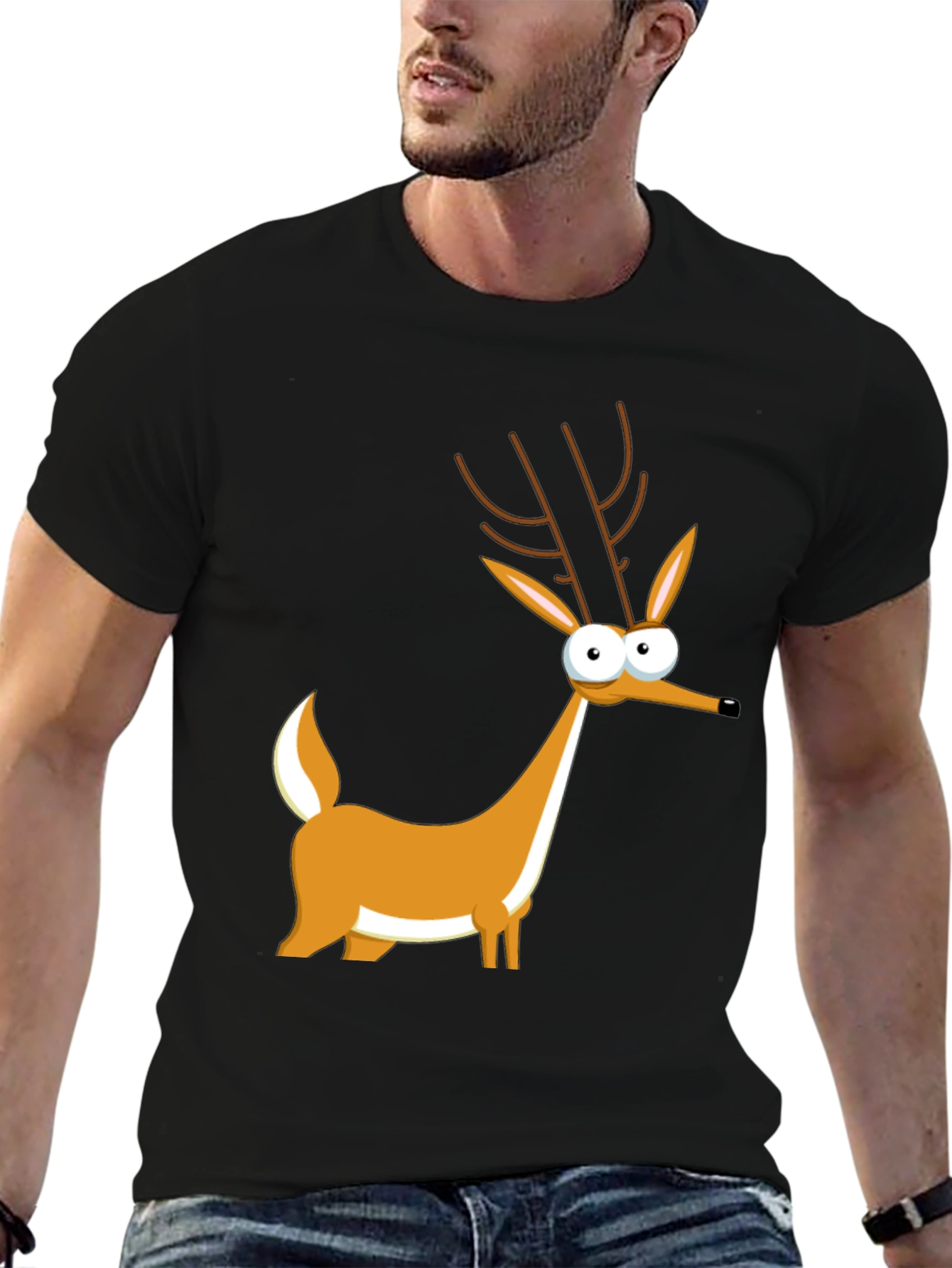 Cartoon Deer Graphic Tee - Unique Style