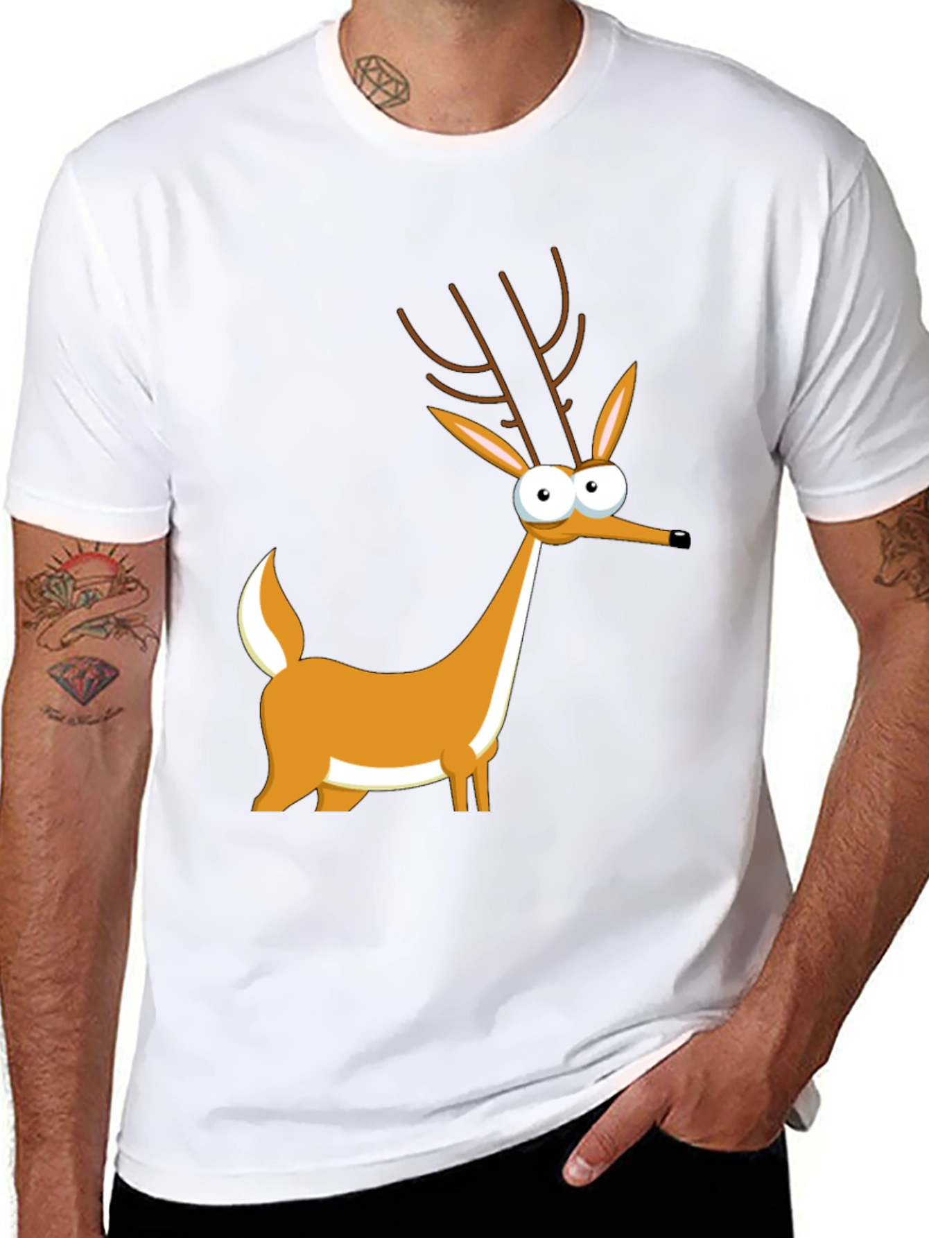 Cartoon Deer Graphic Tee - Unique Style