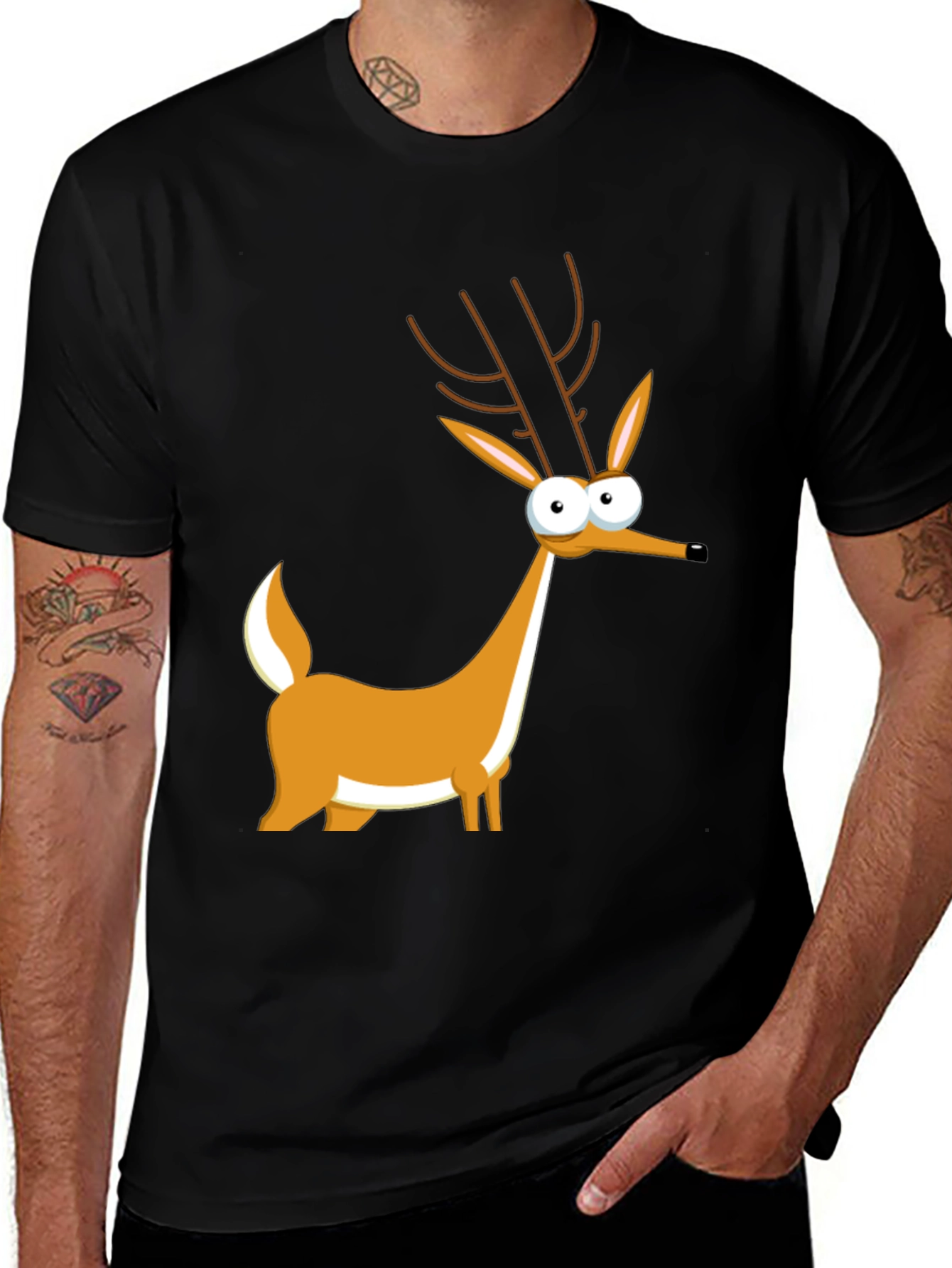 Cartoon Deer Graphic Tee - Unique Style