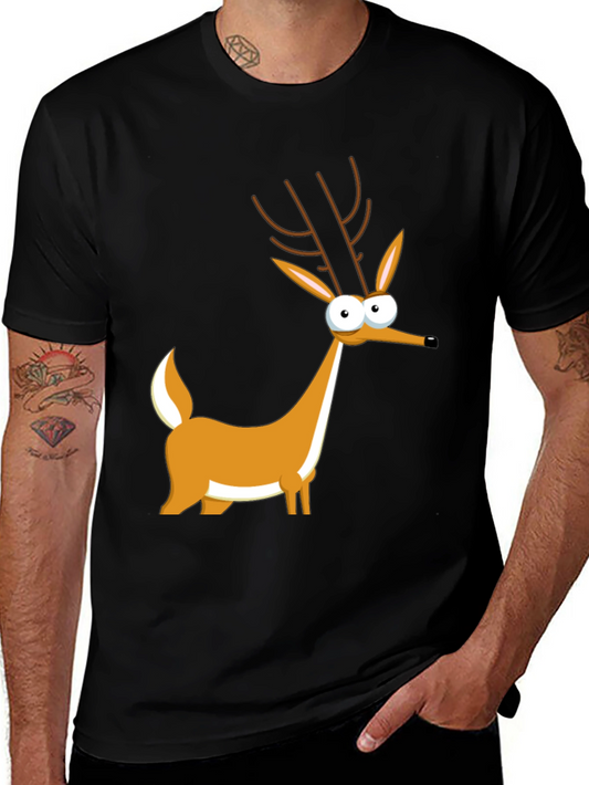 Cartoon Deer Graphic Tee - Unique Style