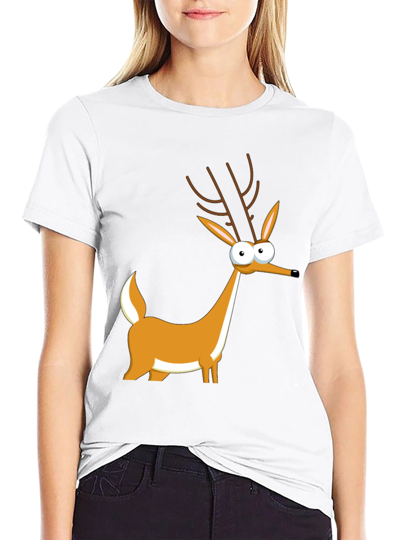 Cartoon Deer Graphic Tee - Unique Style