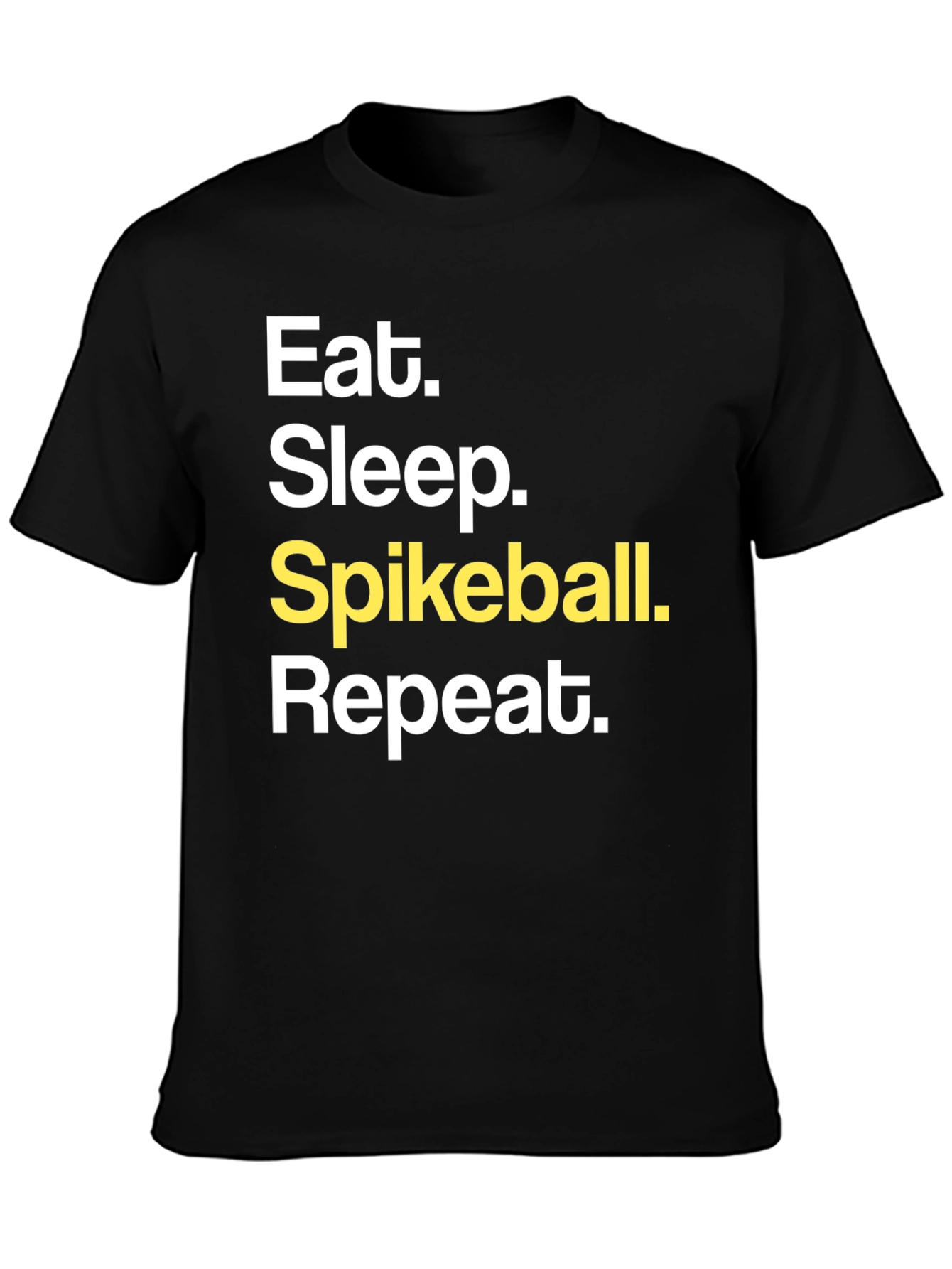 Eat Sleep Spikeball Repeat Black Graphic T-Shirt