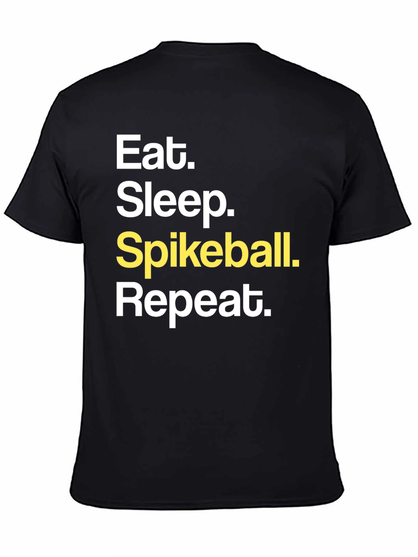 Eat Sleep Spikeball Repeat Black Graphic T-Shirt