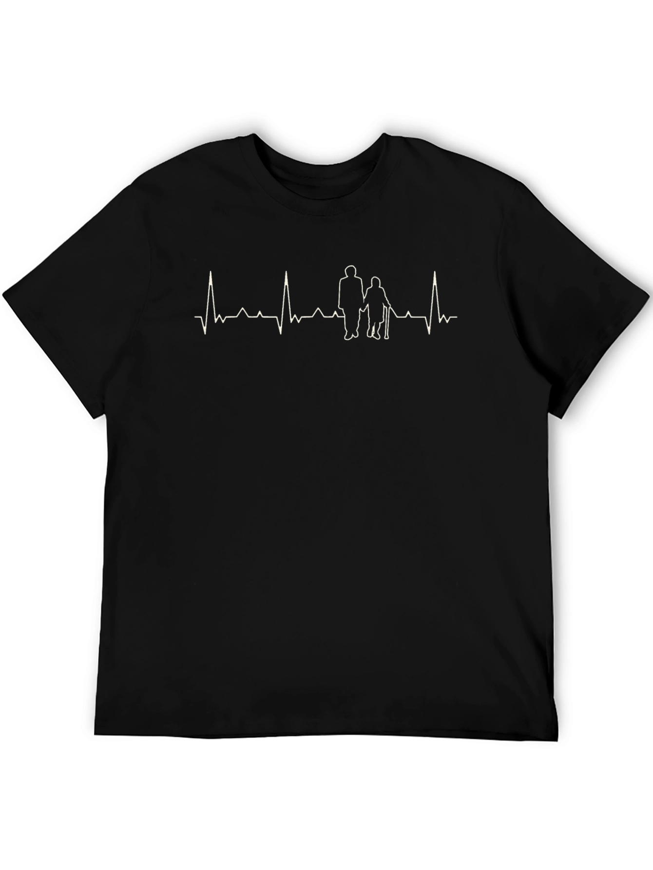Heartbeat Couple T-Shirt - Black
