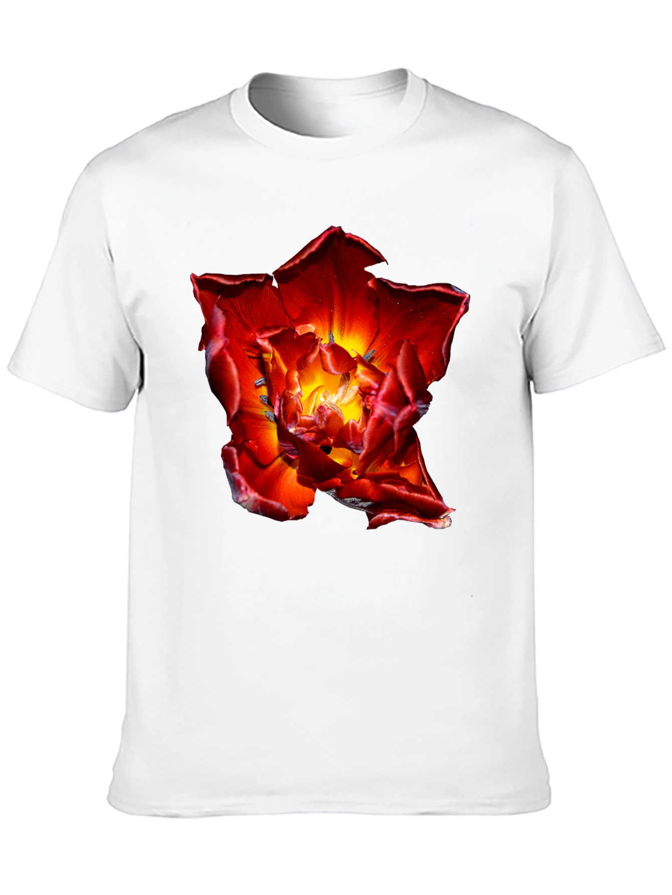 Red Flower Graphic Tee - Bold Floral Design