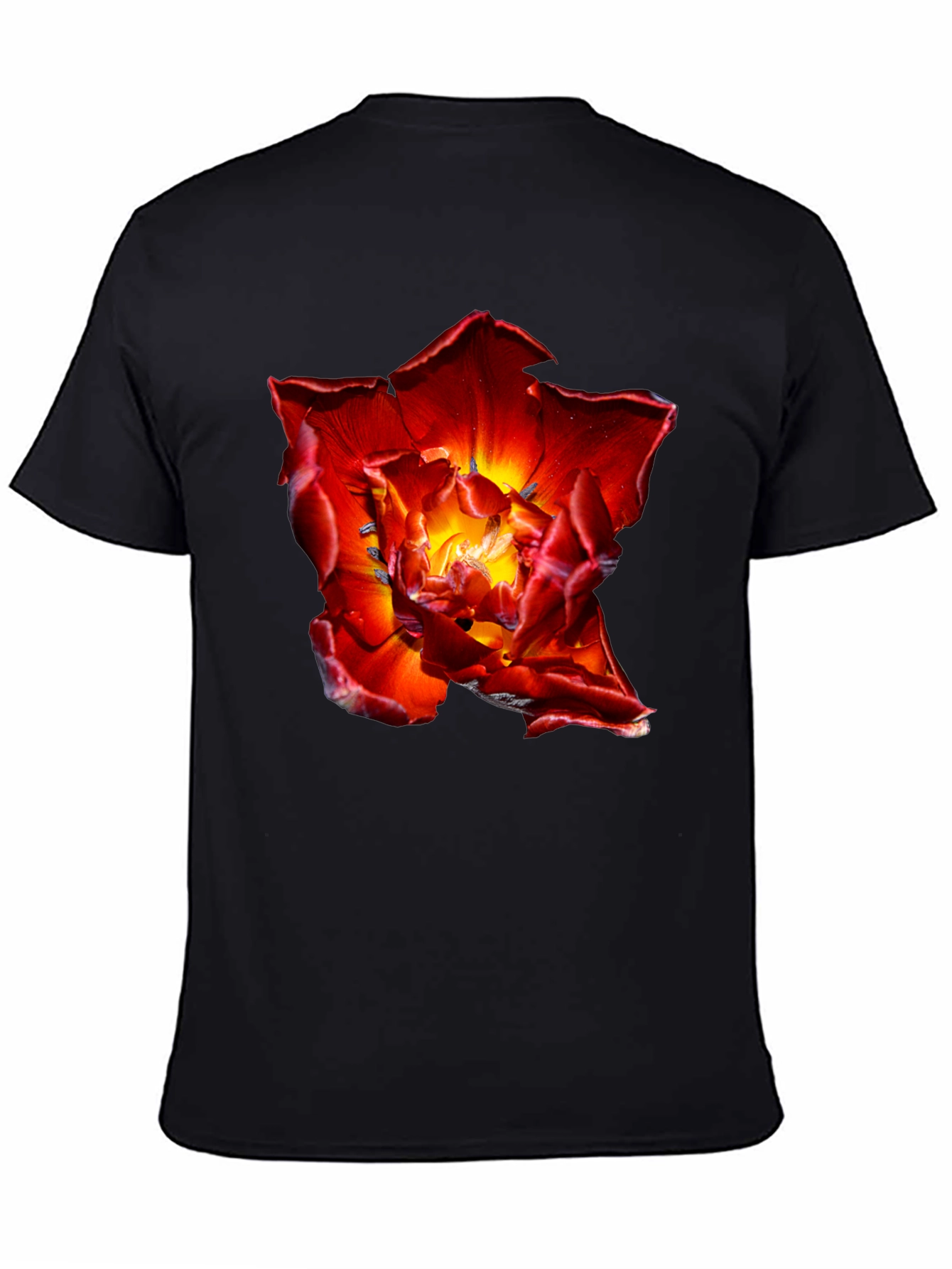 Red Flower Graphic Tee - Bold Floral Design