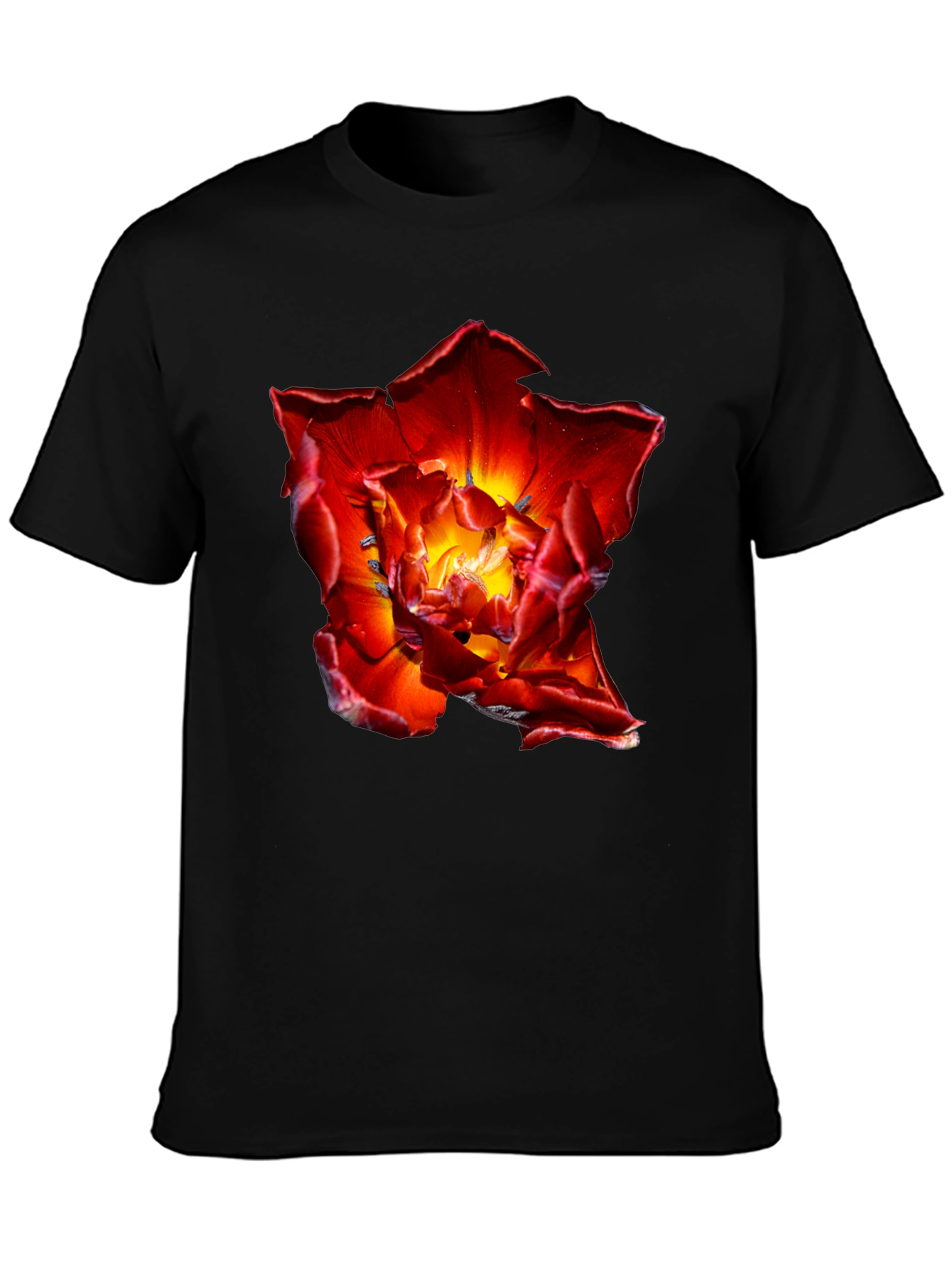 Red Flower Graphic Tee - Bold Floral Design