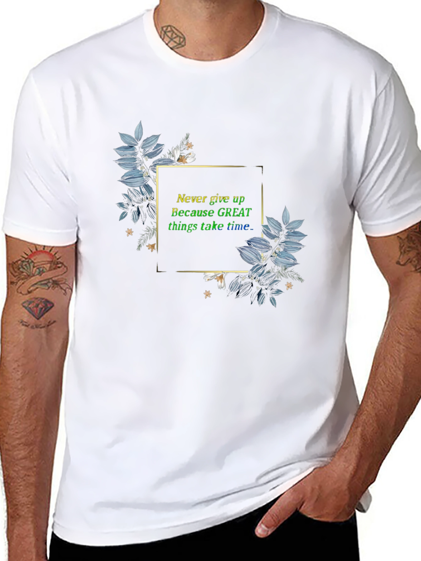 Inspirational T-Shirt: Never Give Up Graphic Tee