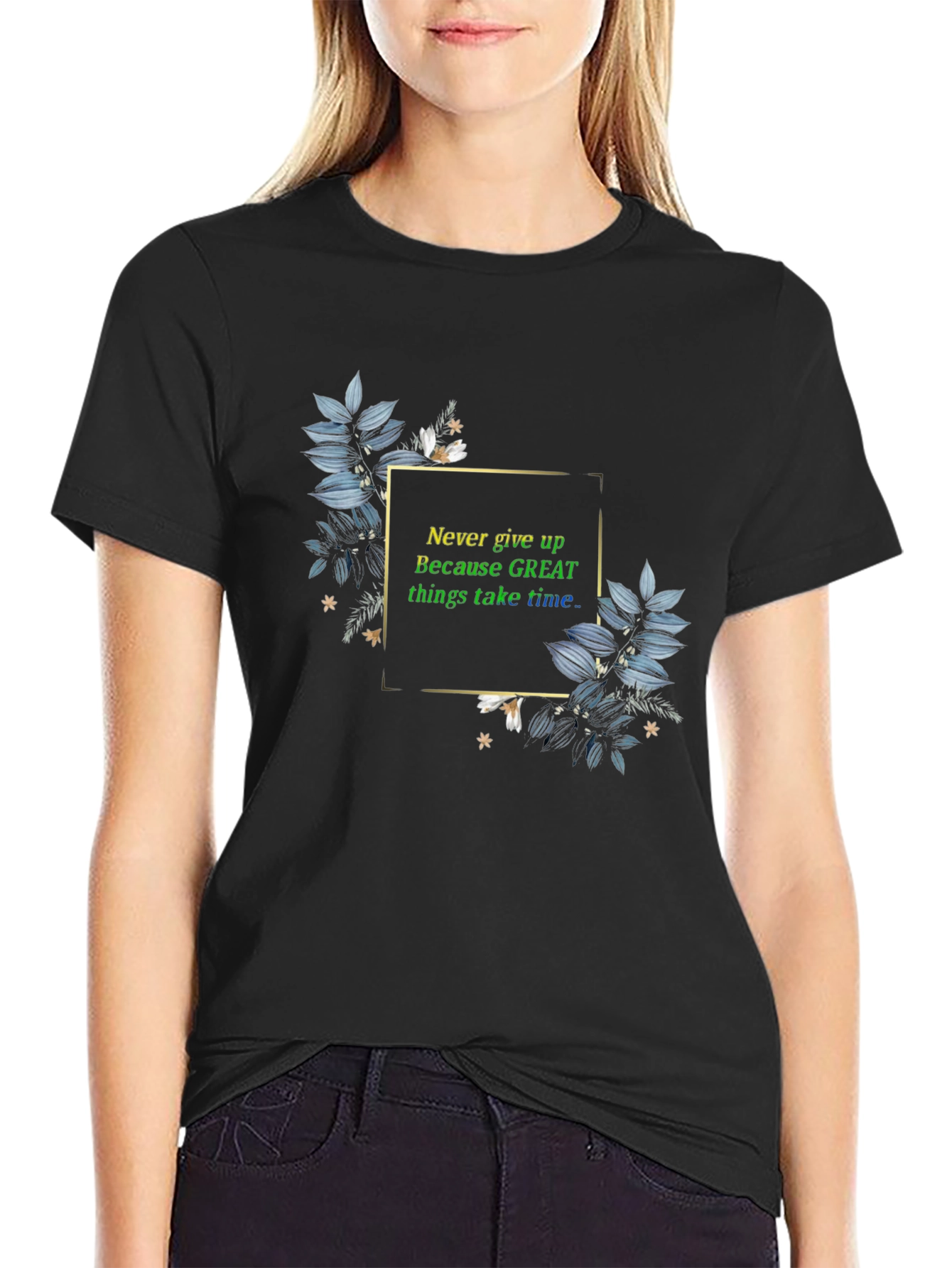 Inspirational T-Shirt: Never Give Up Graphic Tee