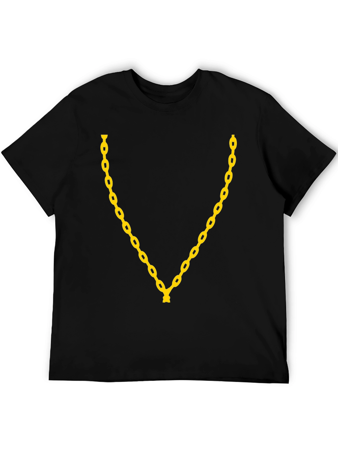 Gold Chain Graphic Black T-Shirt