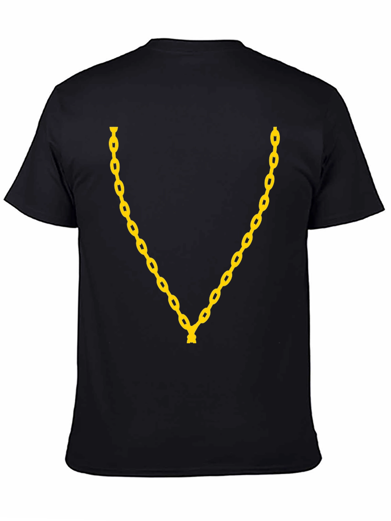 Gold Chain Graphic Black T-Shirt