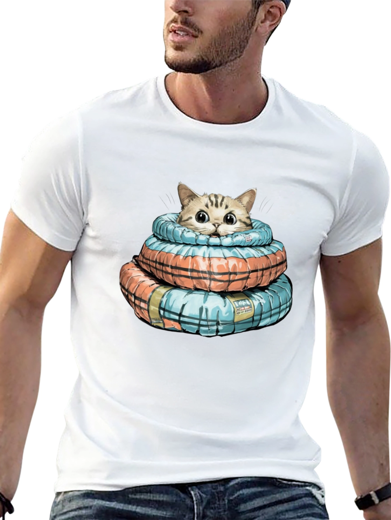 Cat in Life Preserver T-Shirt